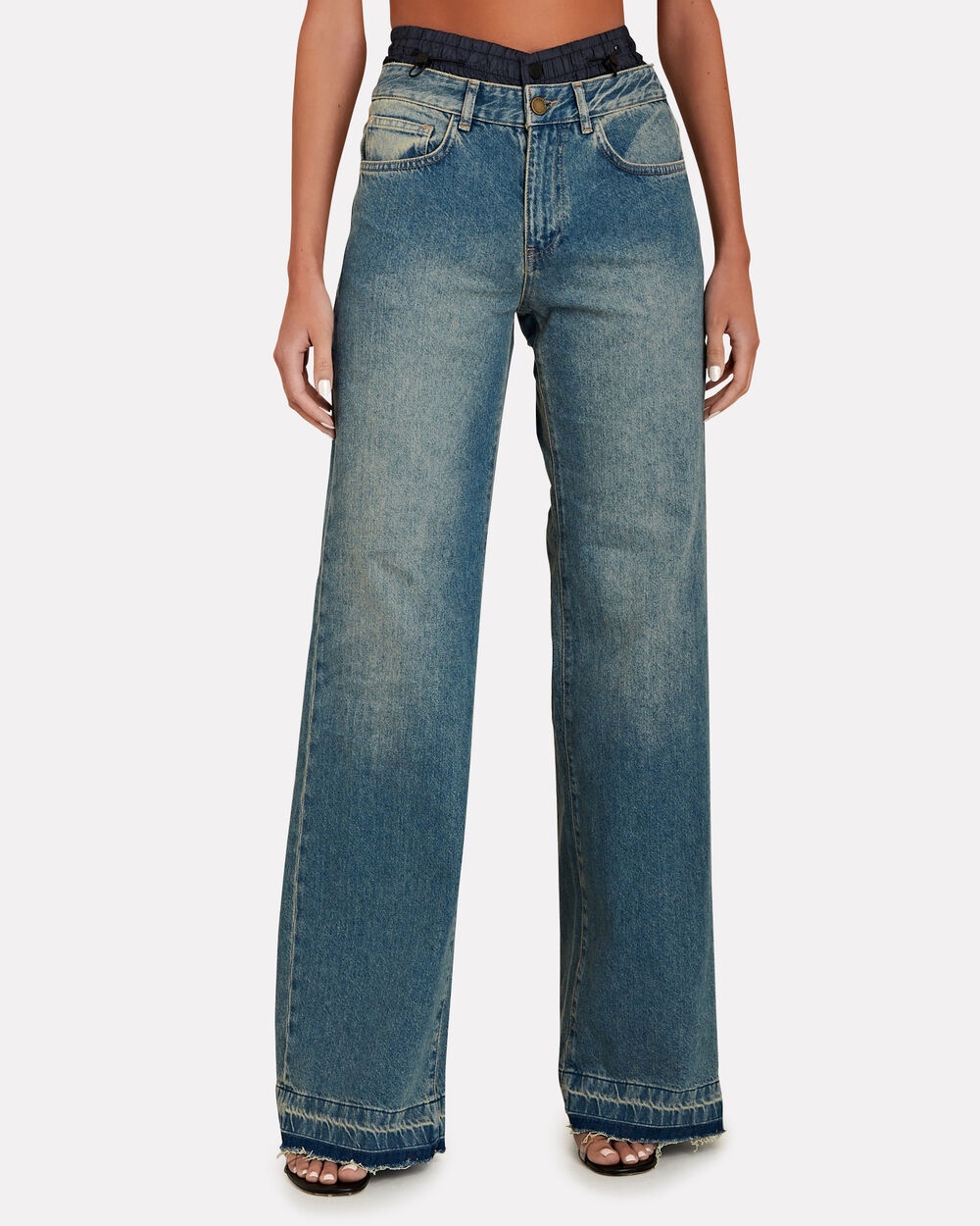 Double Waisted Wide Leg Jeans - 3