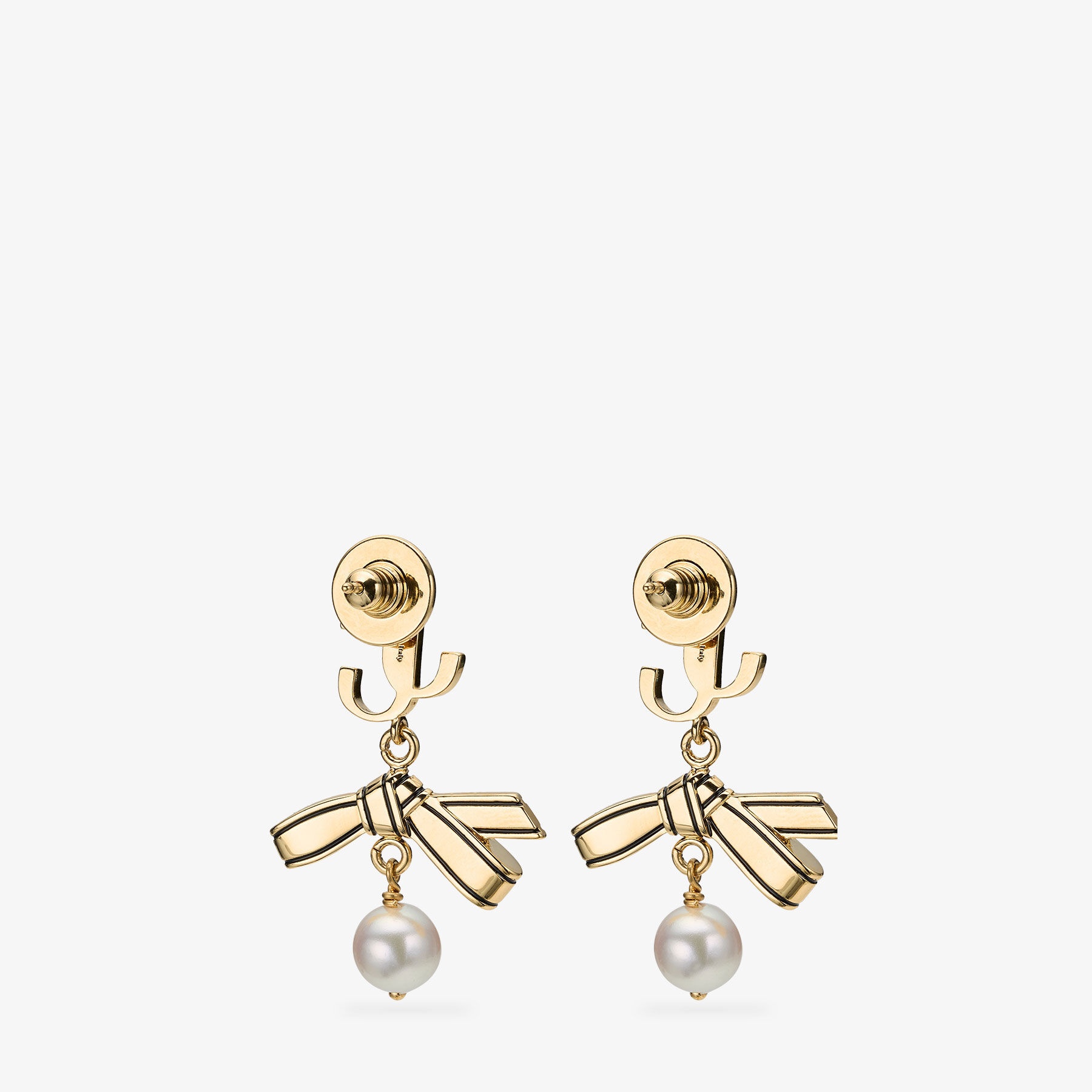 Ribbon Pearl Earring
Gold Metal Ribbon Pearl Earring - 3