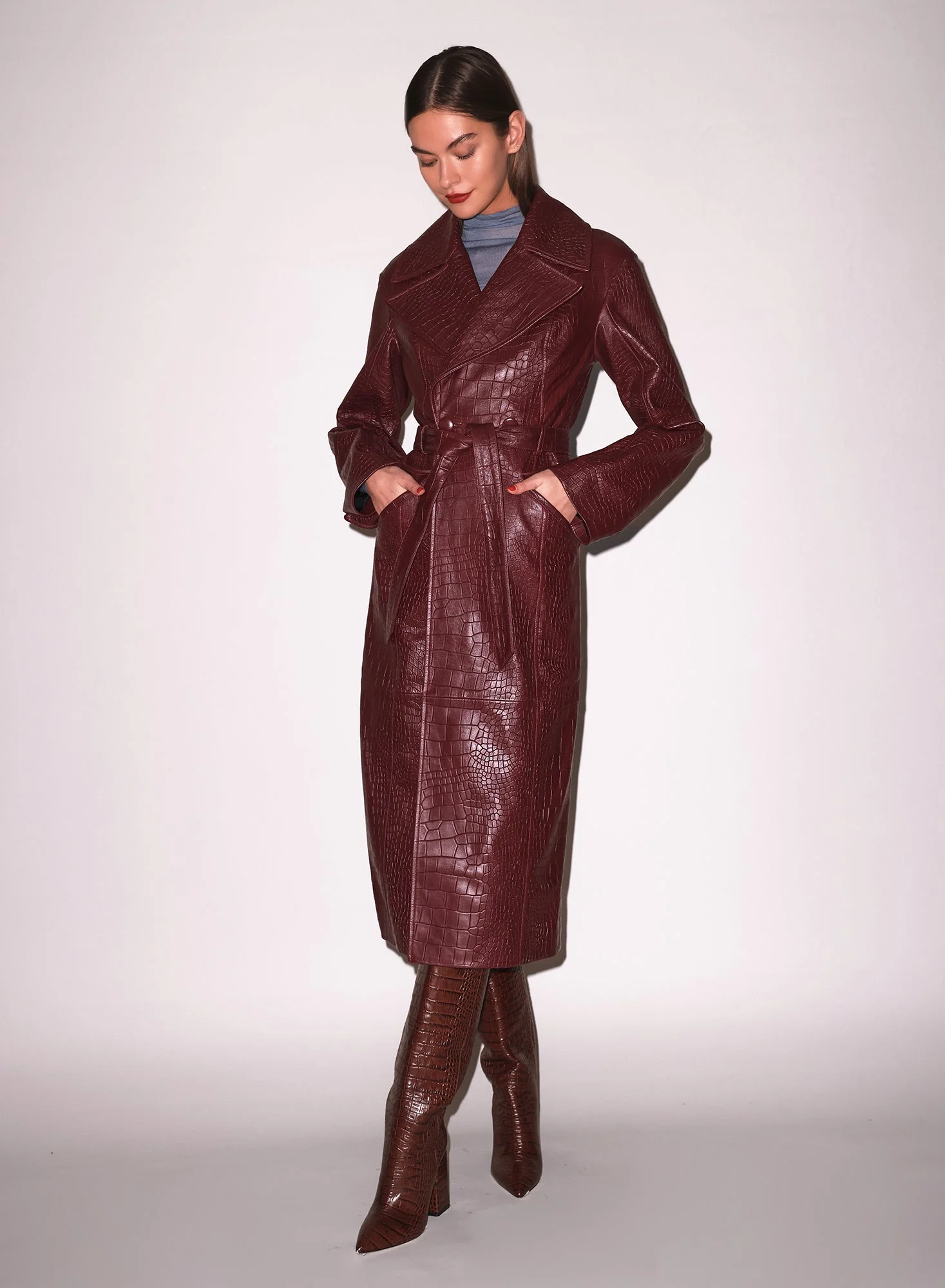 Croc Leather Trench - 1