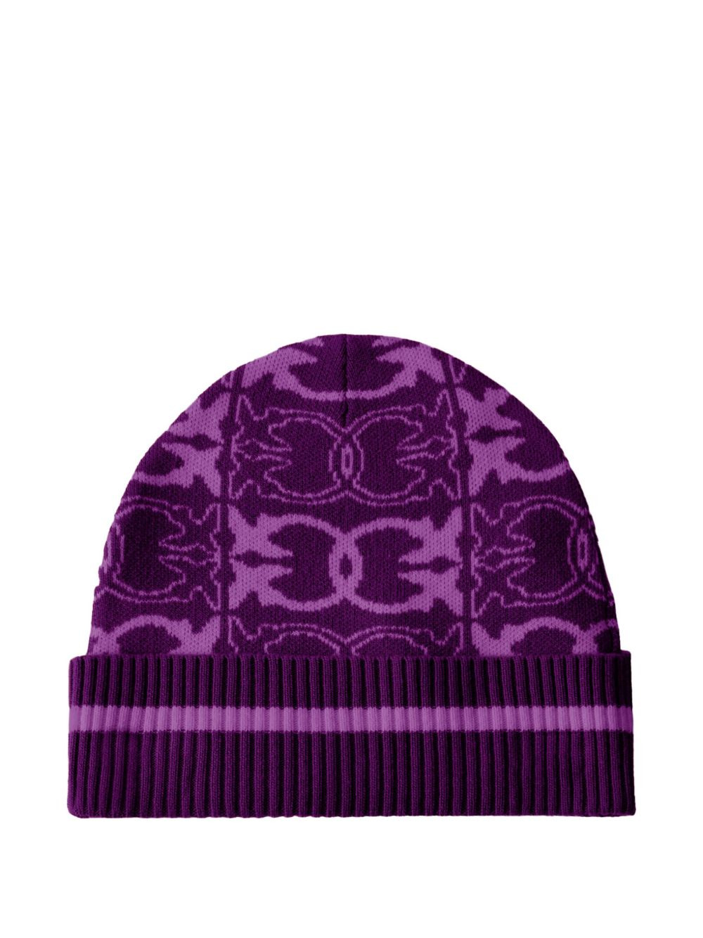 patterned ribbed beanie - 2