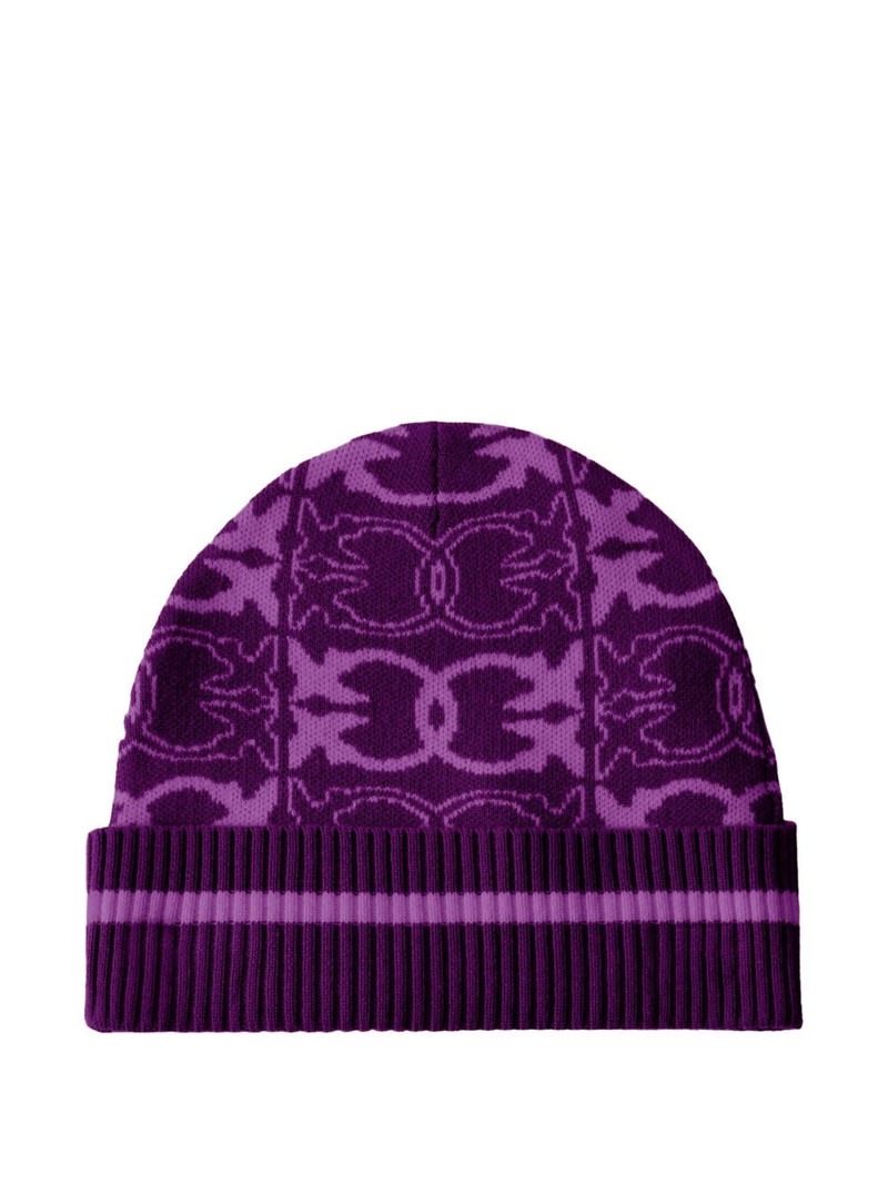 PINKO patterned ribbed beanie outlook