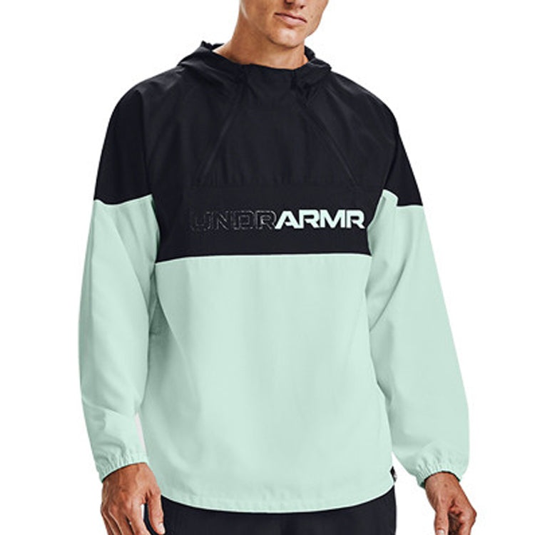 Men's Under Armour Futures Mixed Anorak Jacket Black Green 1358231-002 - 5