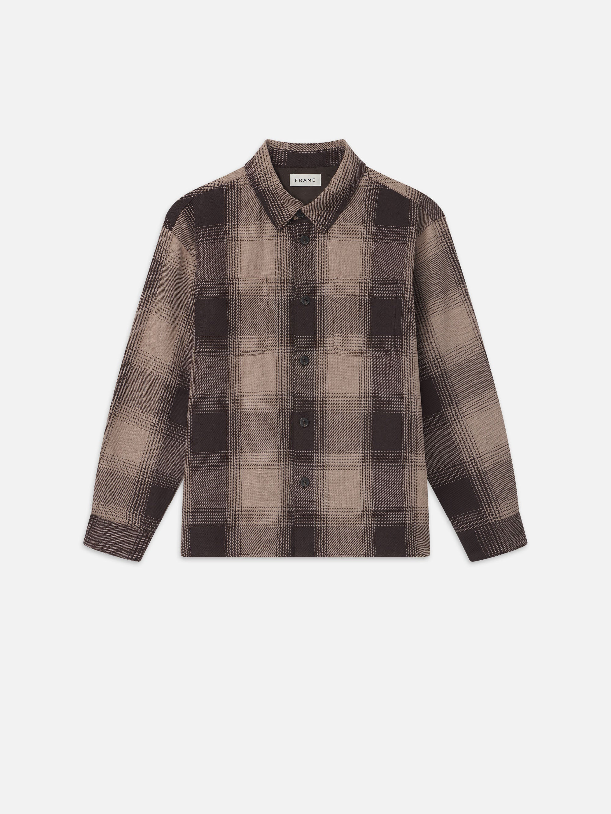 Chunky Plaid Shirt in Brown Plaid - 1