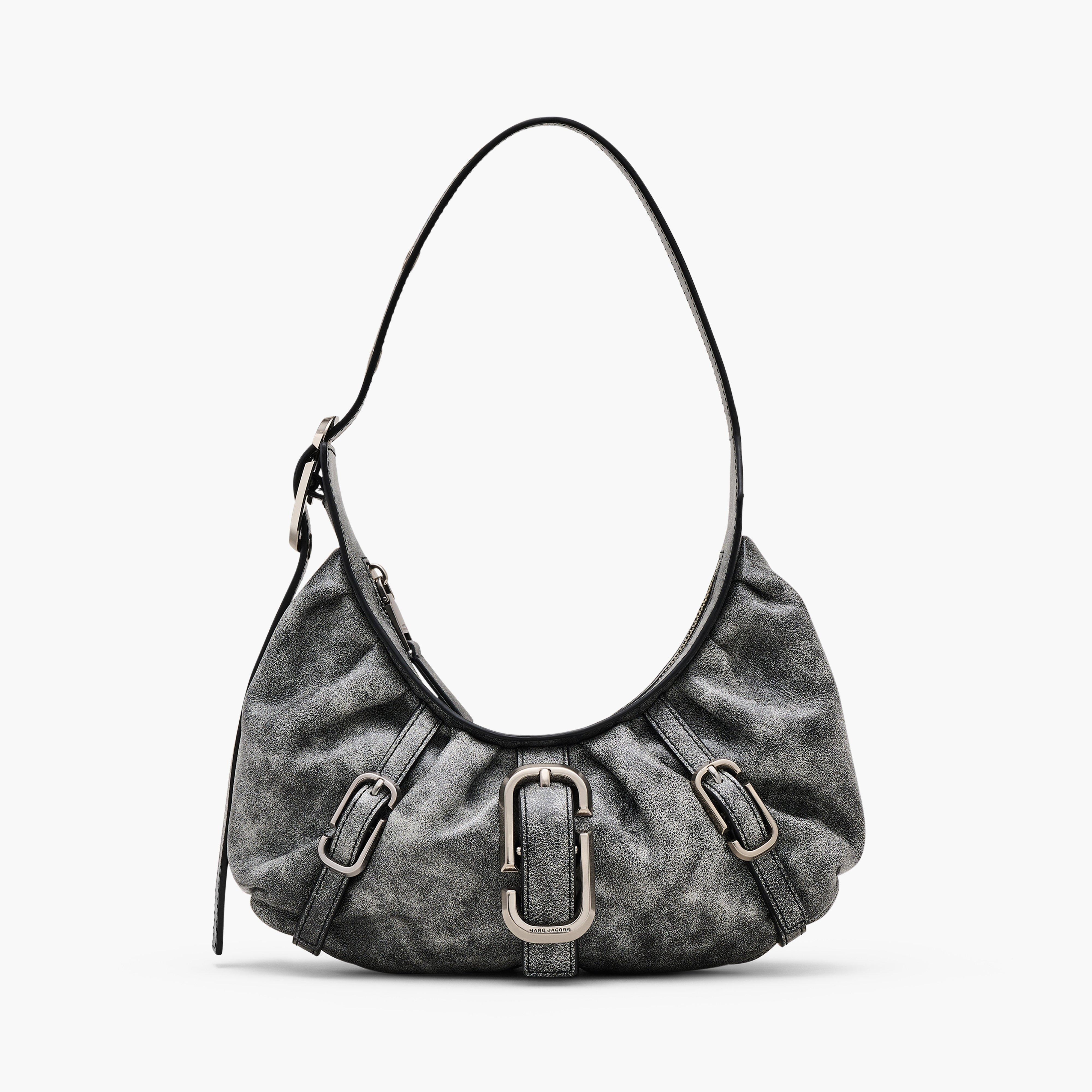 THE DISTRESSED LEATHER BUCKLE J MARC CRESCENT BAG - 1