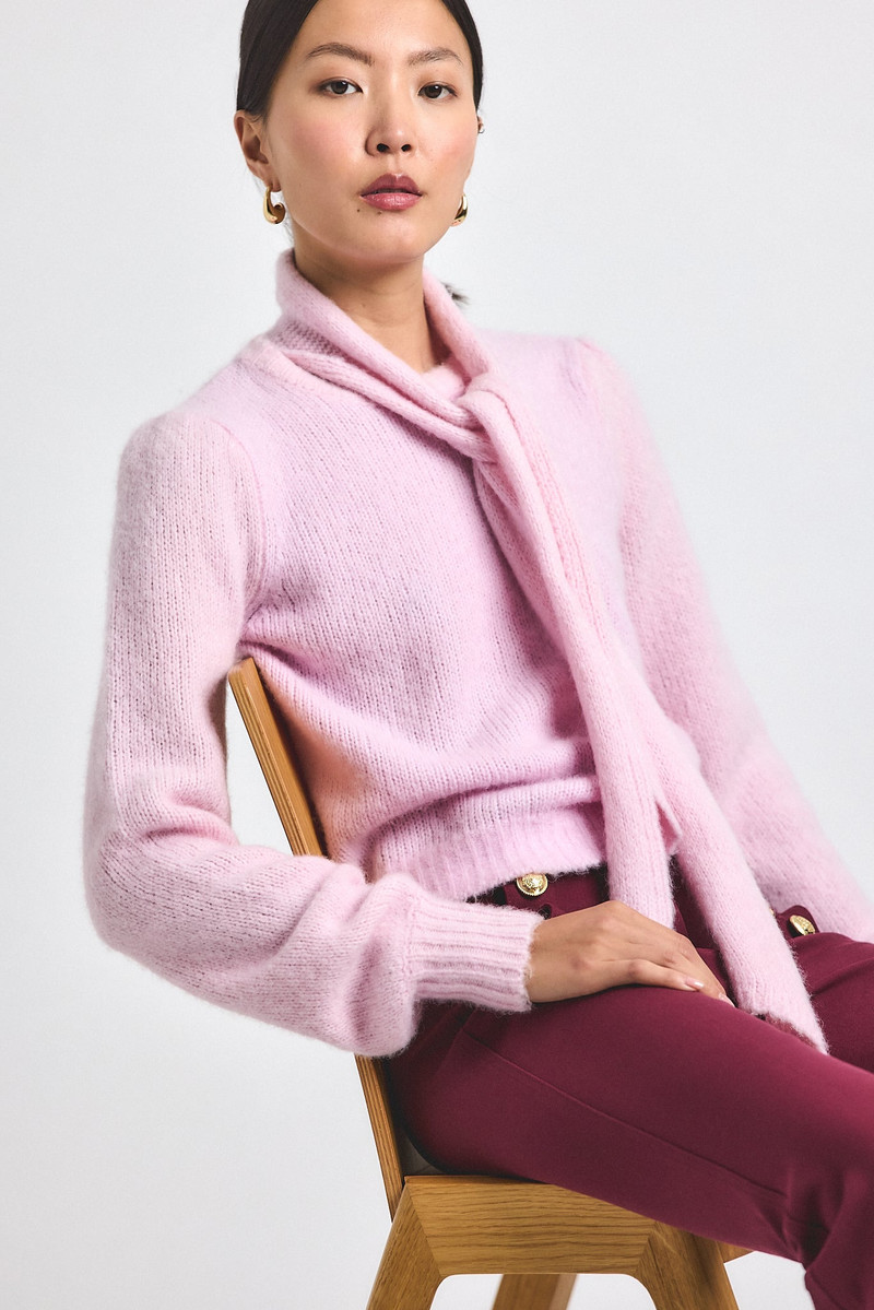 LEILANI PLUSH KNIT TIE NECK SWEATER 3