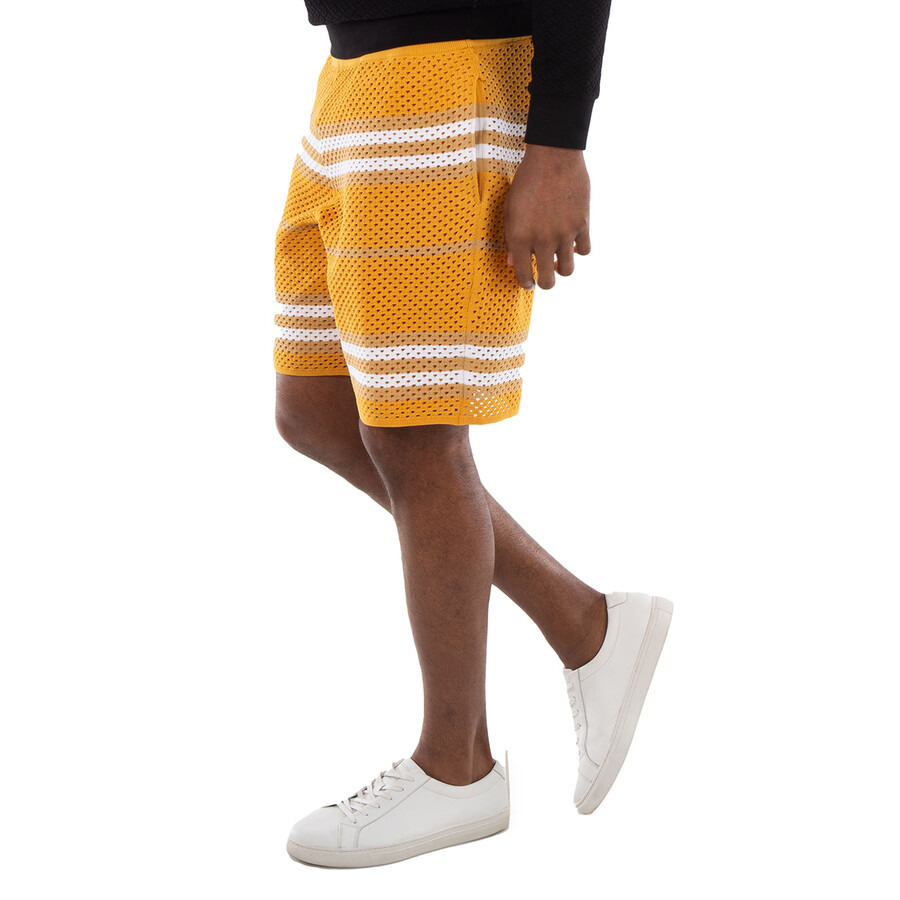 Burberry Marigold Morriss Icon Stripe Pointelle Knit Shorts - 5