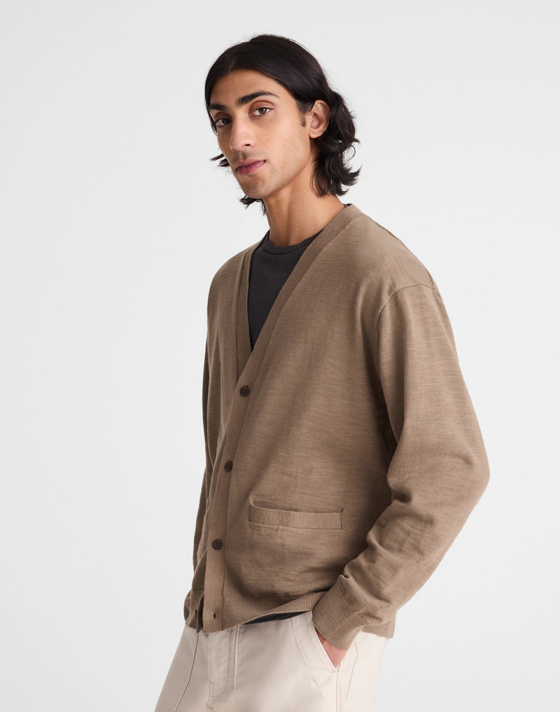 V-Neck Cardigan in Slub-Knit Cotton 4