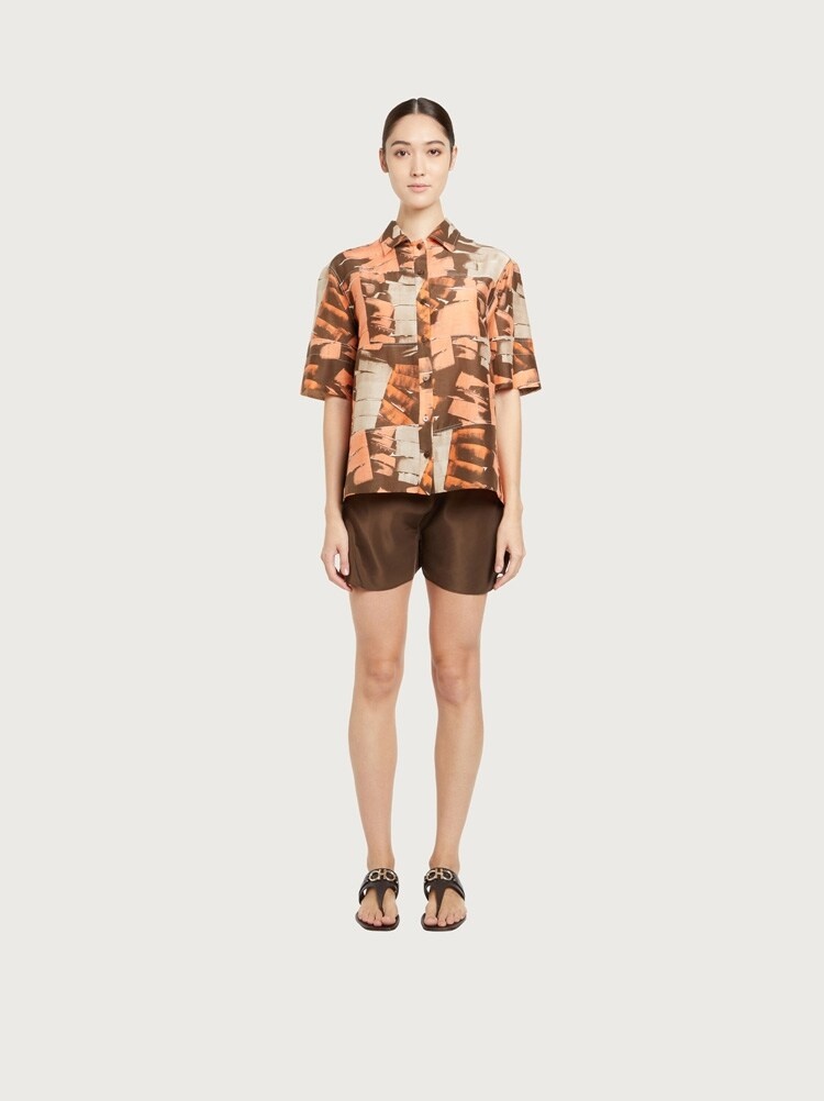 PALM PRINT SHORT SLEEVED SHIRT - 4