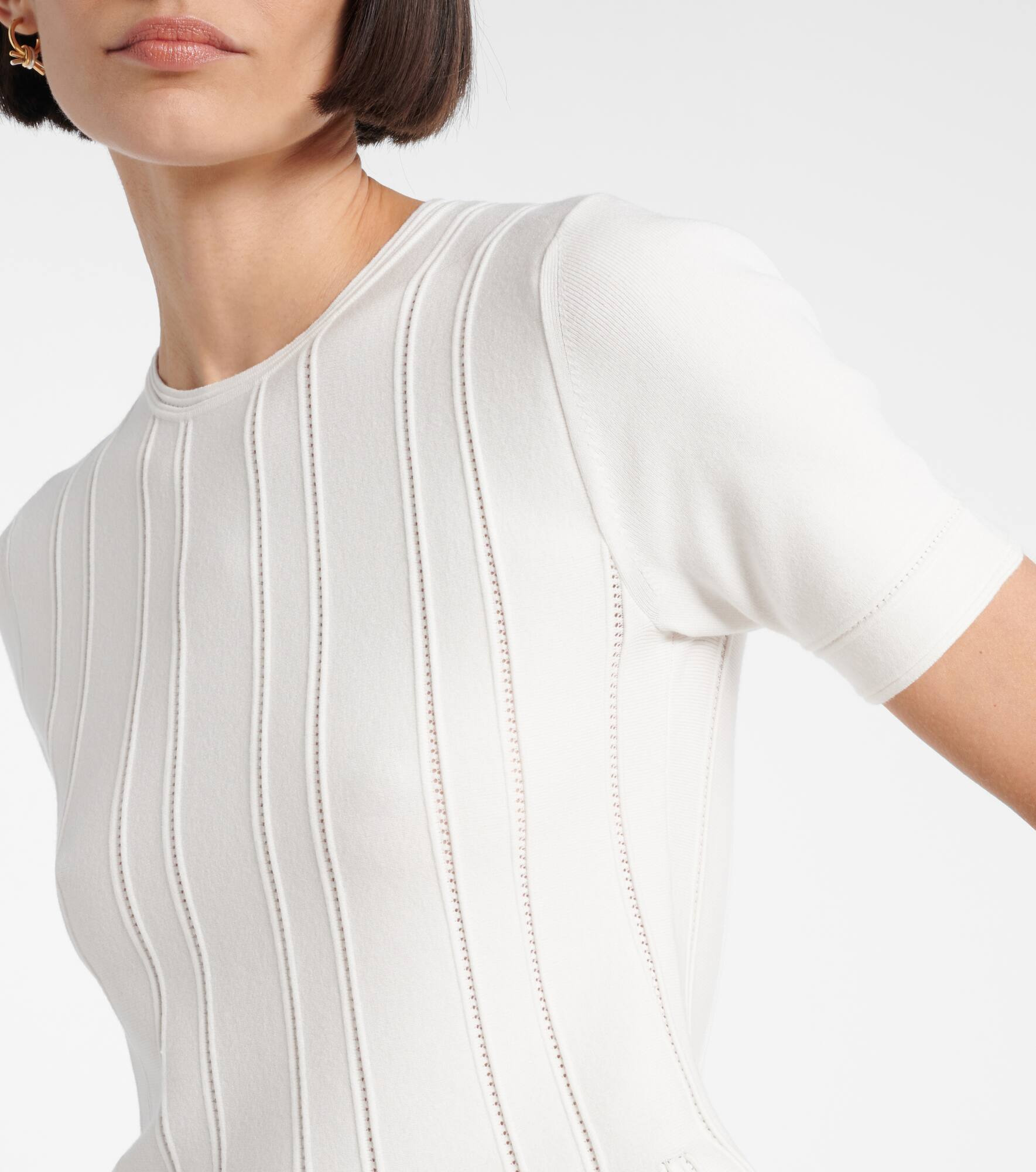Epoche peplum open-knit top - 4