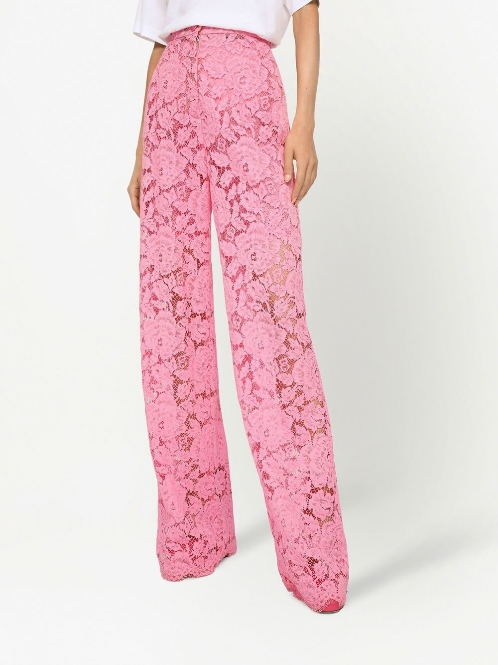 floral lace tailored trousers - 5