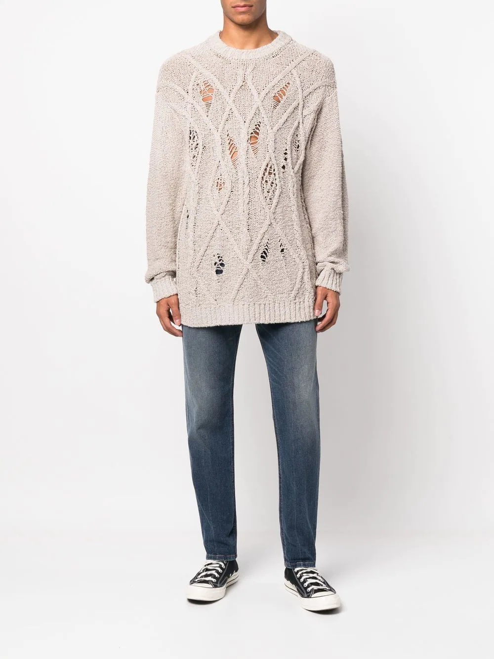distressed-effect straight-leg jeans - 2