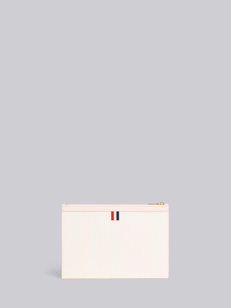 Light Pink Calf Leather Seersucker Small Document Holder 3