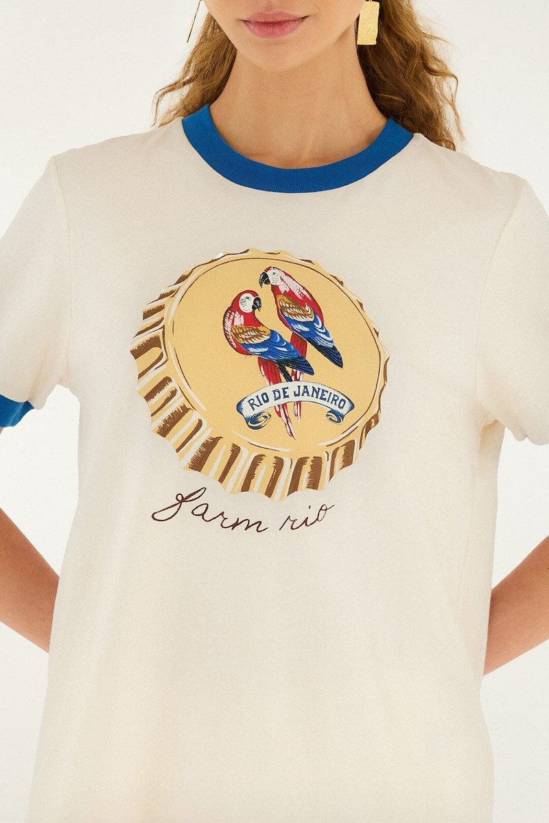 FARM RIO Off-White Beer Cap Organic Cotton Baby T-Shirt outlook