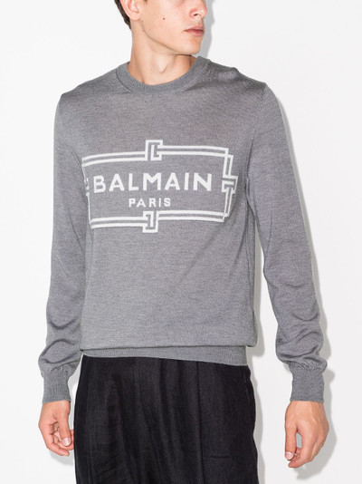 Balmain knitted logo crewneck jumper outlook