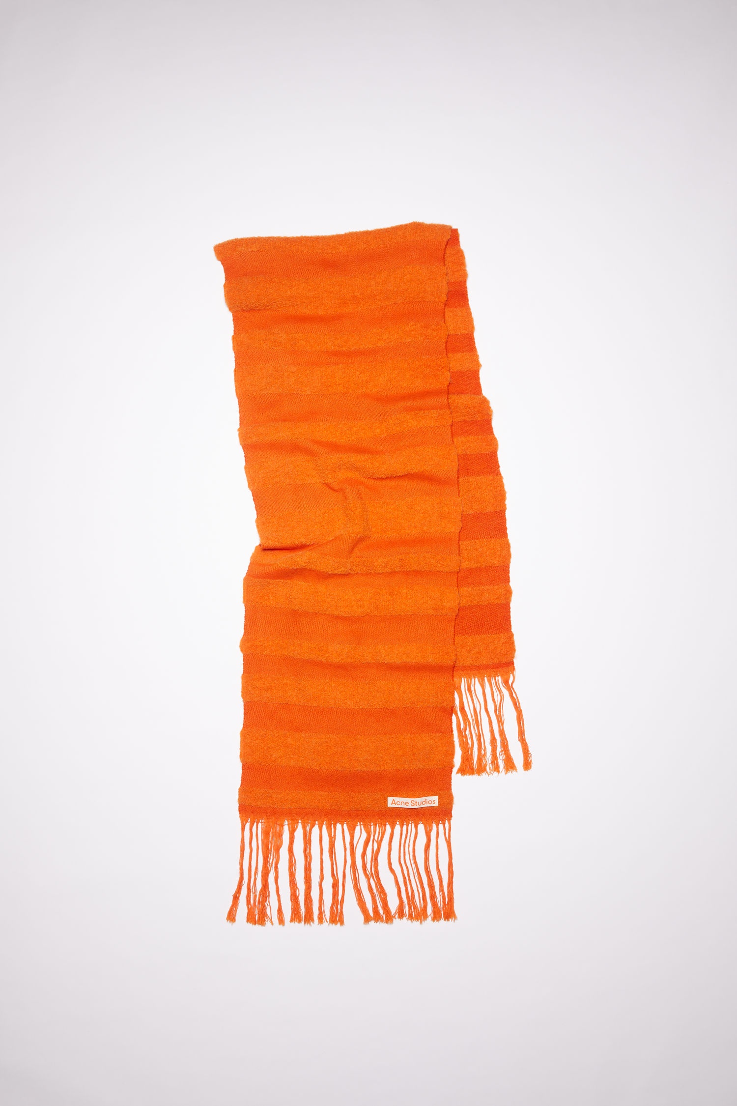 Striped boucle scarf - Orange - 1