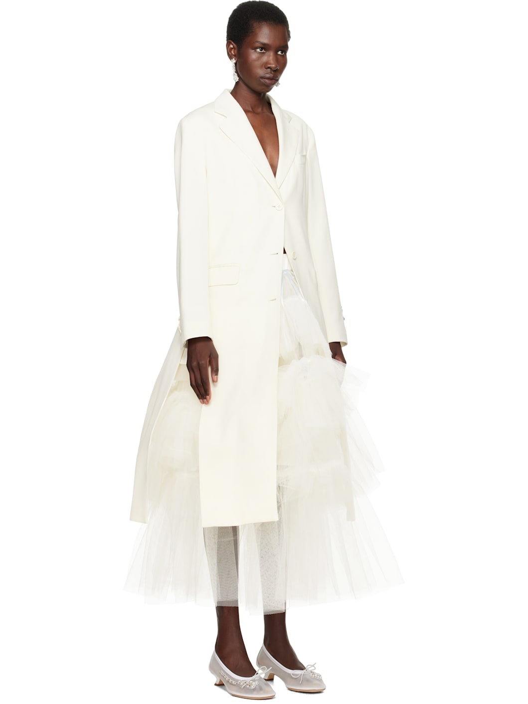 SSENSE Exclusive Bridal Capsule Cut-Out Bow Detail Coat - 2