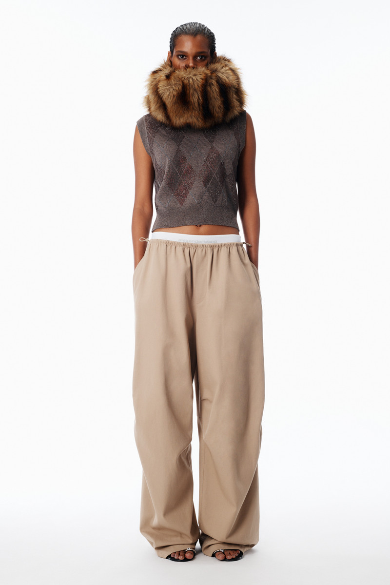 Alexander Wang mid-rise track pant in cotton twill outlook