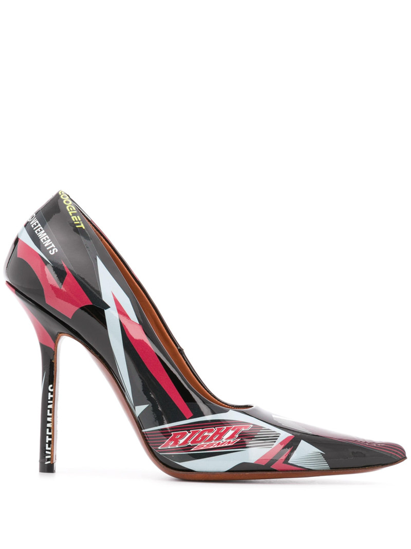colour-block logo pointed pumps 1