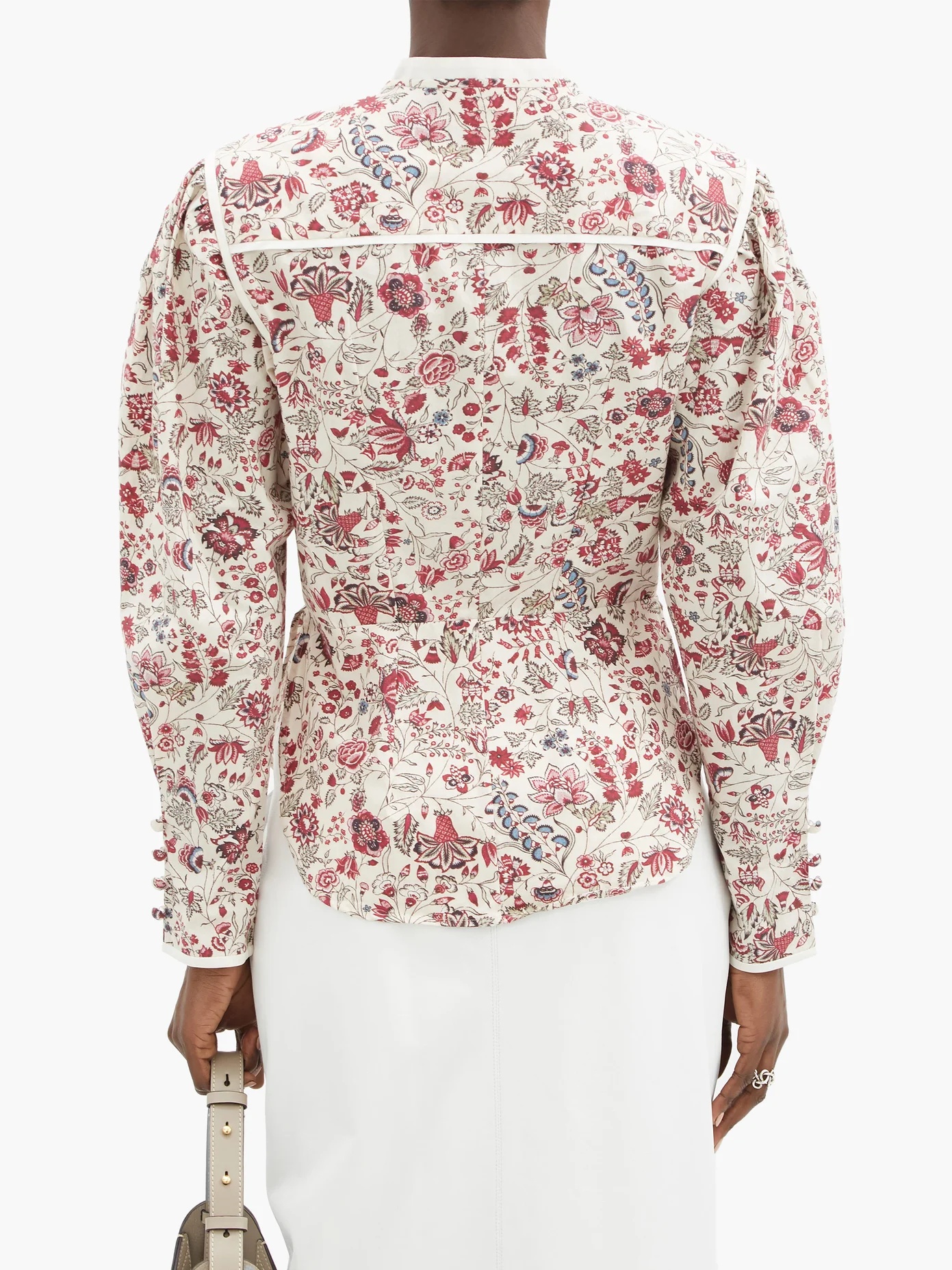 Cleosi floral-printed cotton-poplin blouse - 5