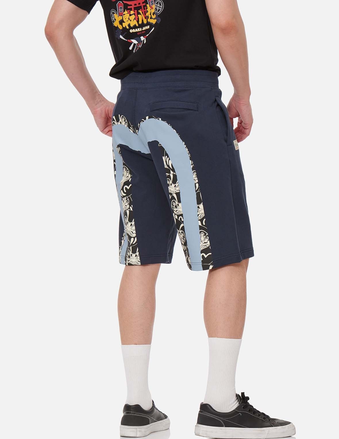 DOUBLE DARUMA DAICOCK PRINT SWEAT SHORTS - 3