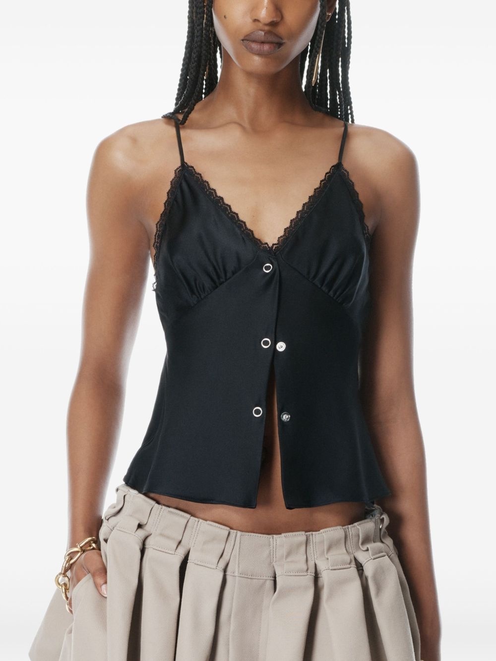 lace trim tank top - 4