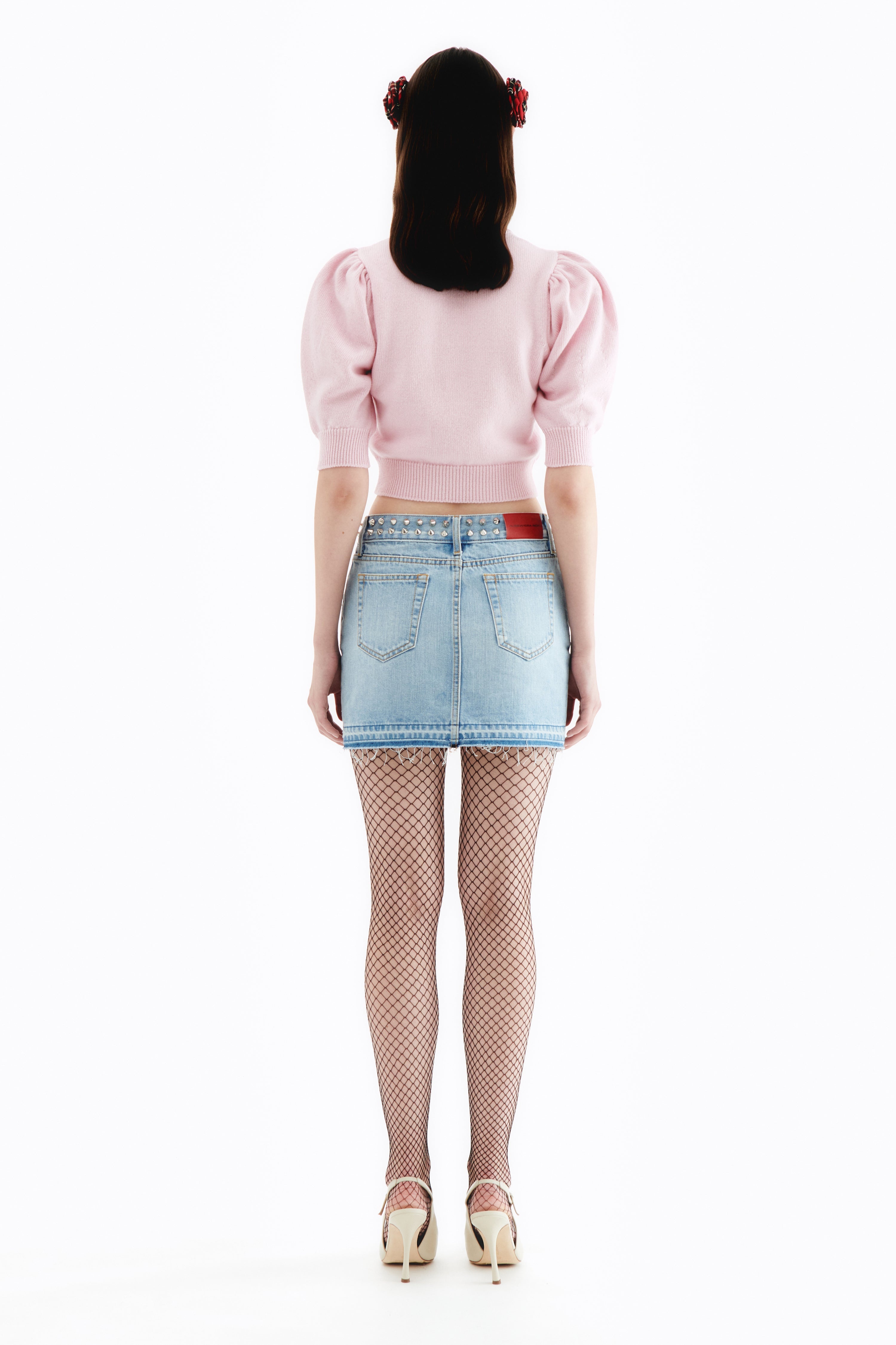 DIAMOND KNITTED CROPPED JUMPER WITH EMBROIDERY - 4