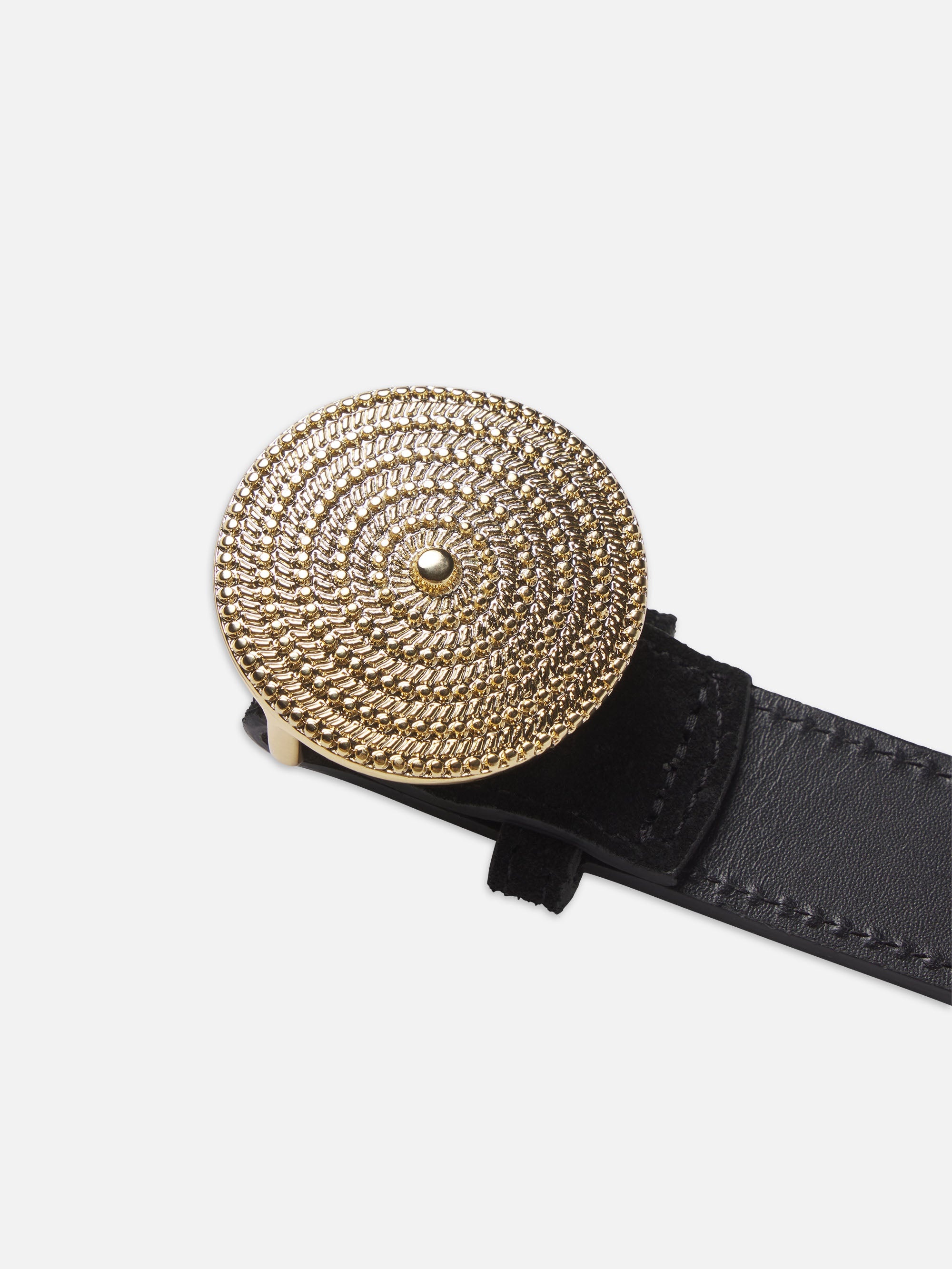 Medallion Buckle Belt in Black - 4