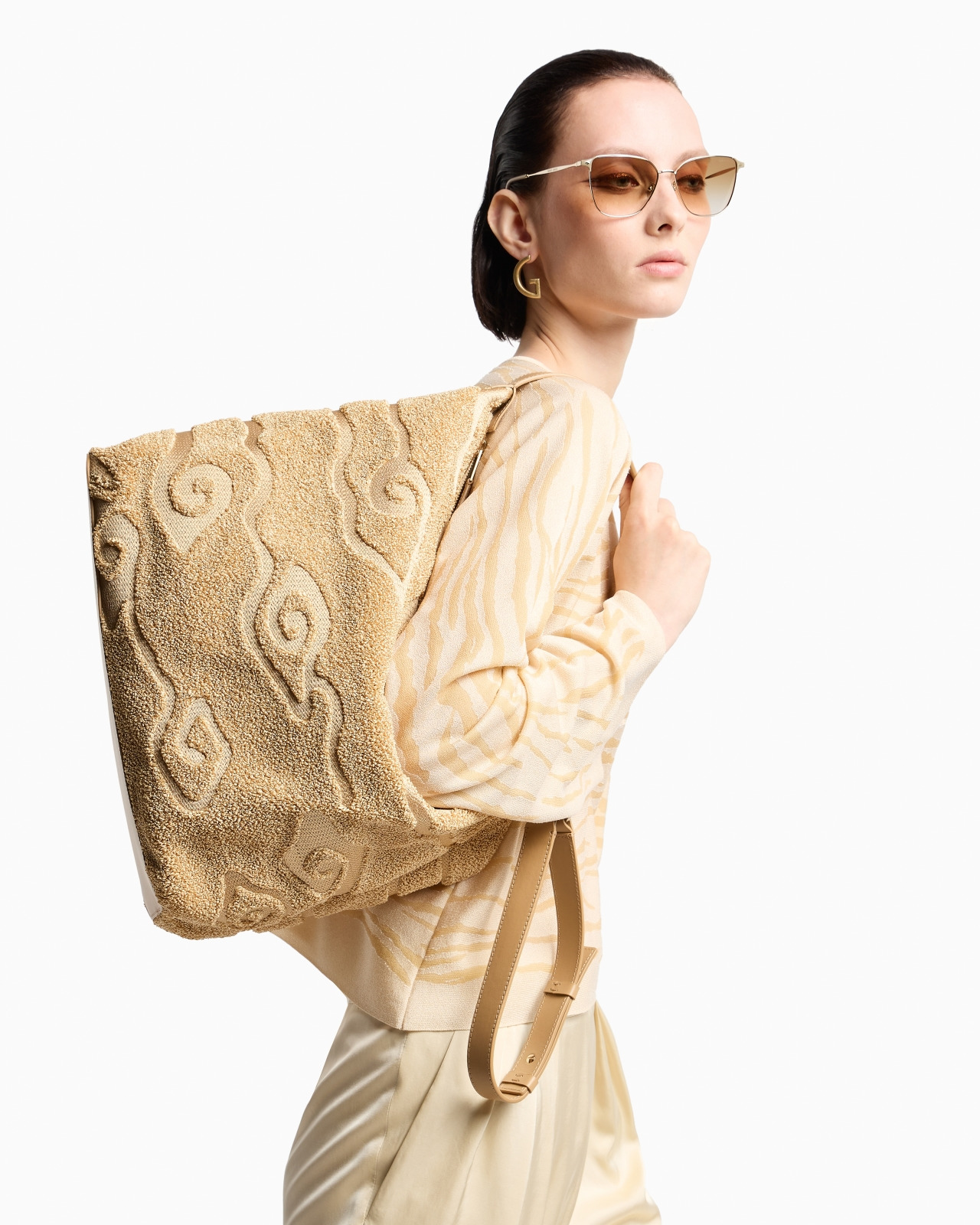 LA PRIMA SOFT LARGE HOBO BAG IN RAFFIA AND LEATHER - 7