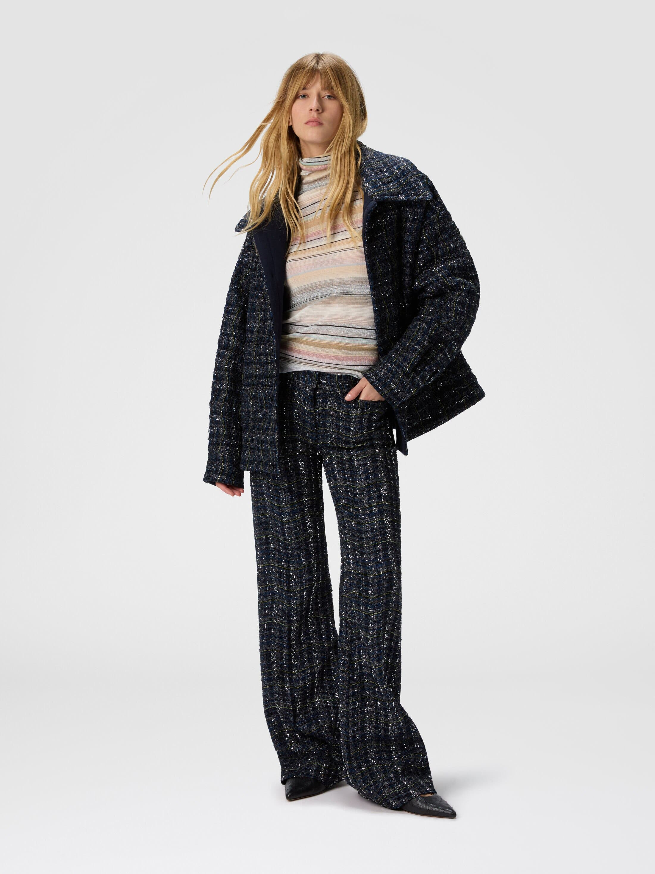 Missoni Striped High-neck Sweater in Beige & Pink at Nordstrom - 2