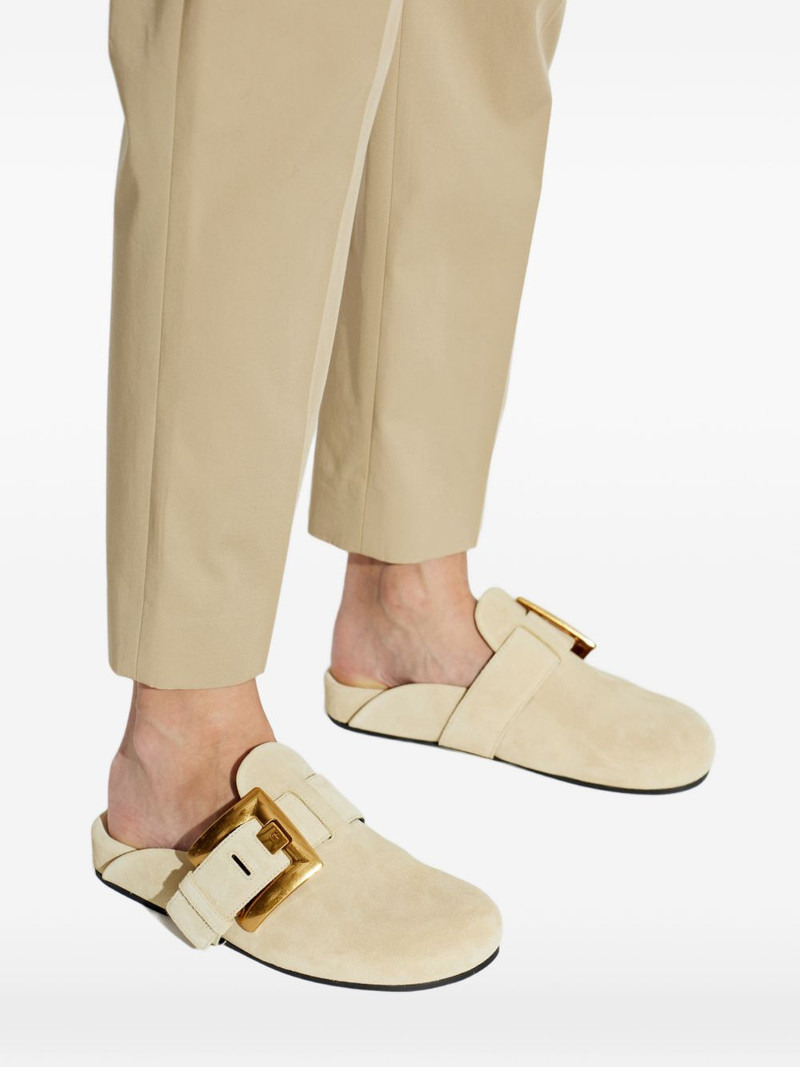 buckled flat mules 5