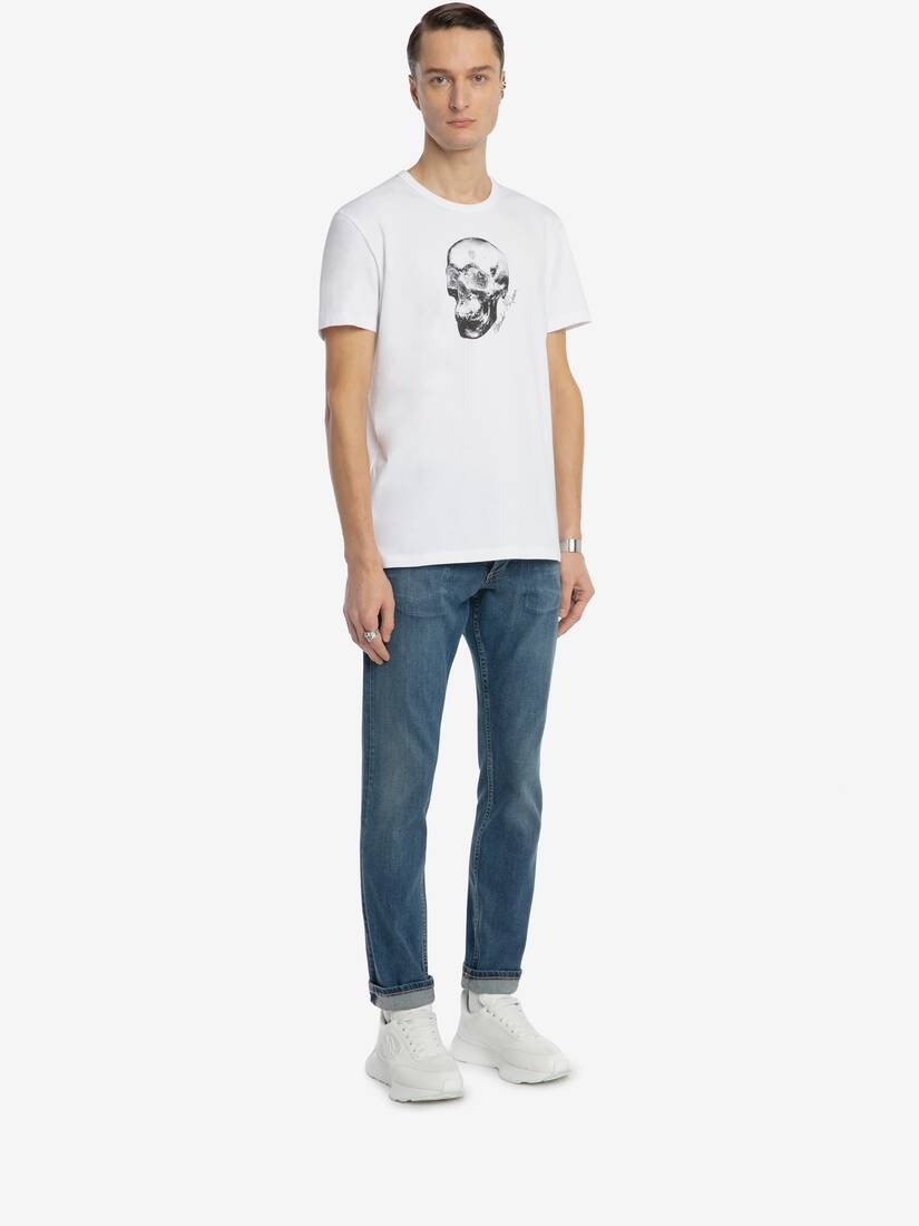 Skull Motif T-shirt in White/multicolour - 3