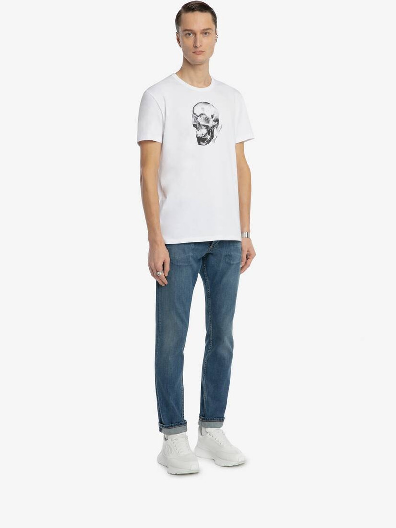 Skull Motif T-shirt in White/multicolour 3