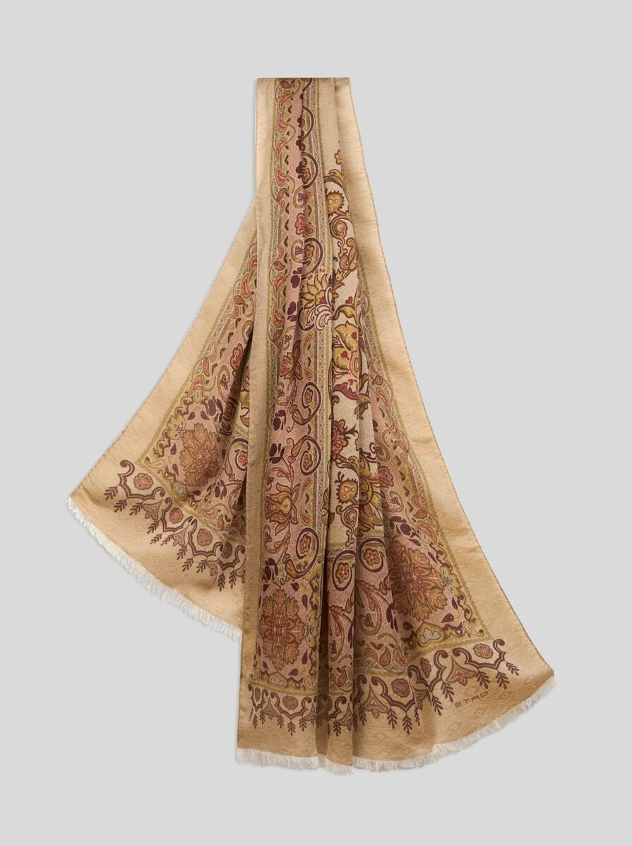 COTTON-BLEND JACQUARD SCARF - 1