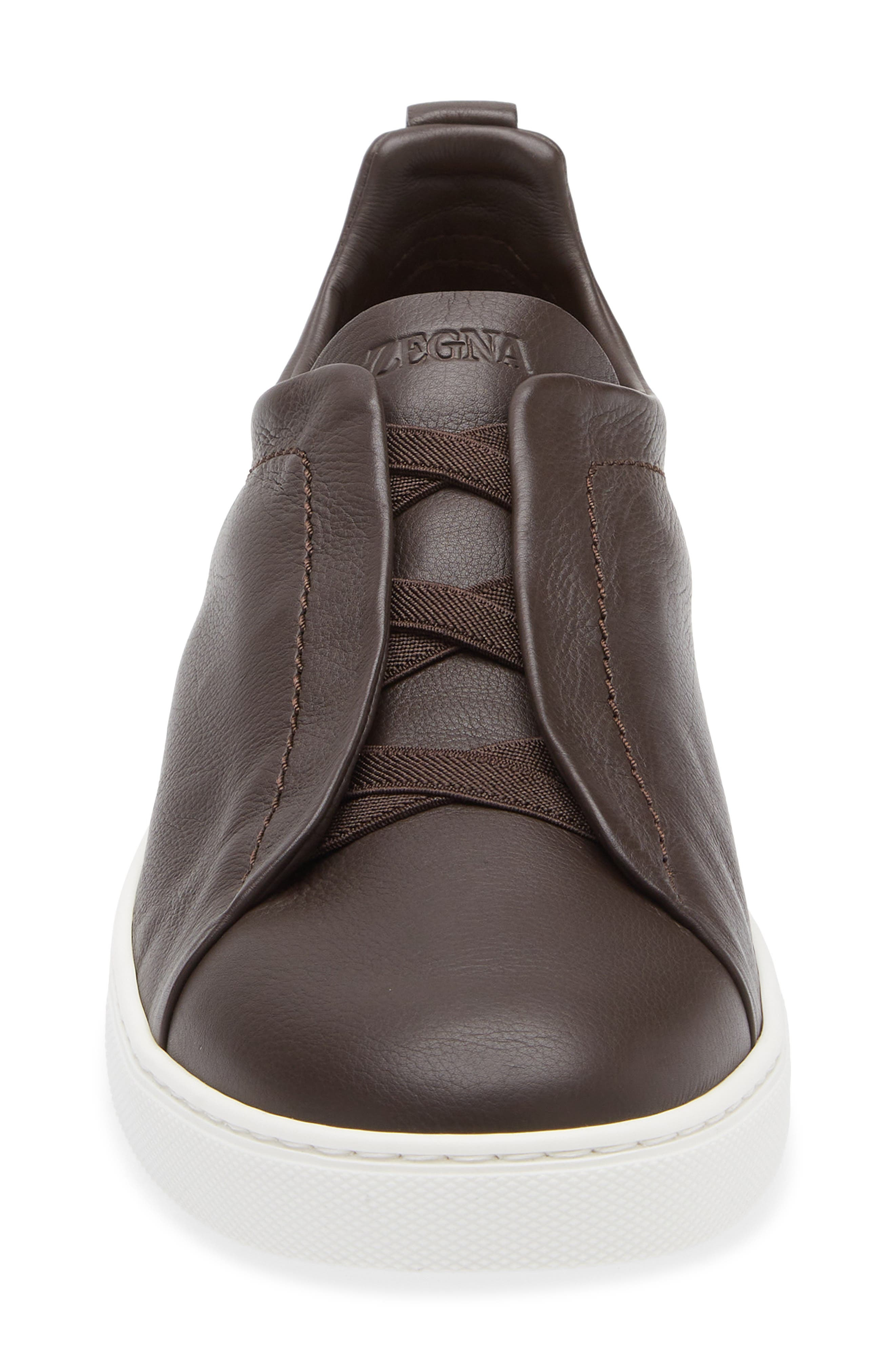 ZEGNA Triple Stitch™ Secondskin Sneaker in Dark Brown at Nordstrom - 4