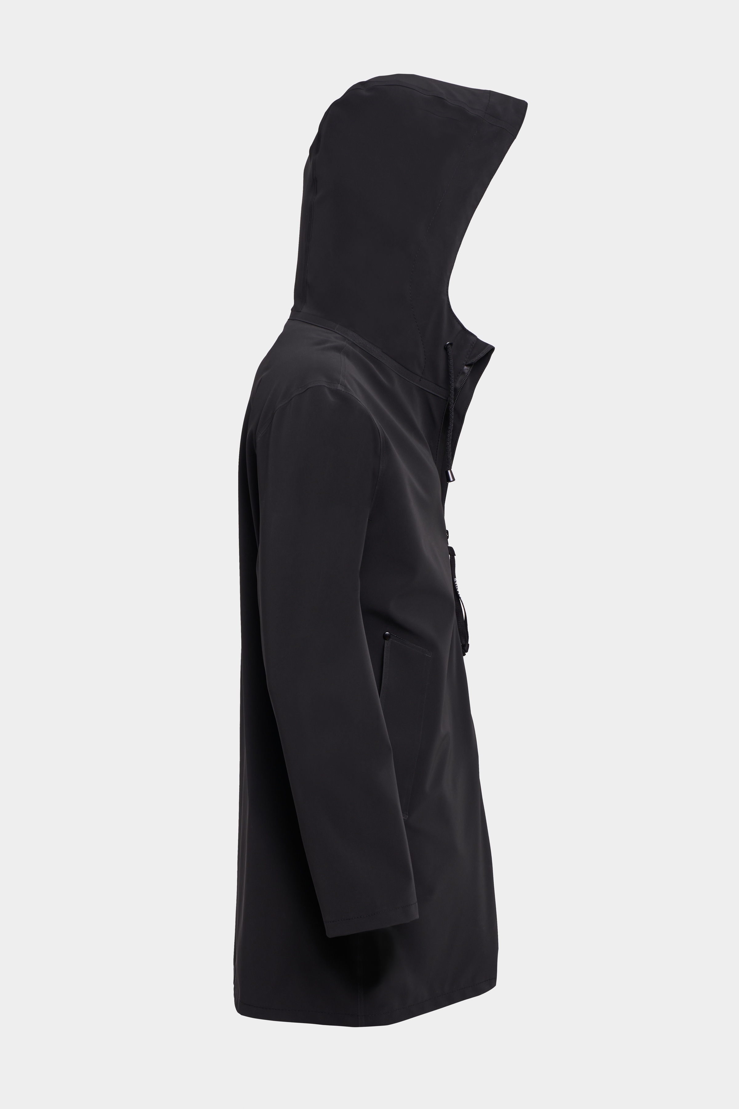 Stockholm Lightweight Matte Zip Raincoat Black - 5