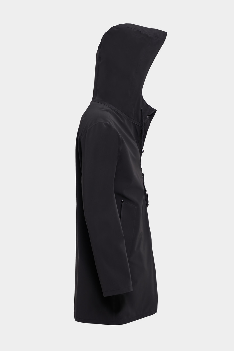 Stockholm Lightweight Matte Zip Raincoat Black 5