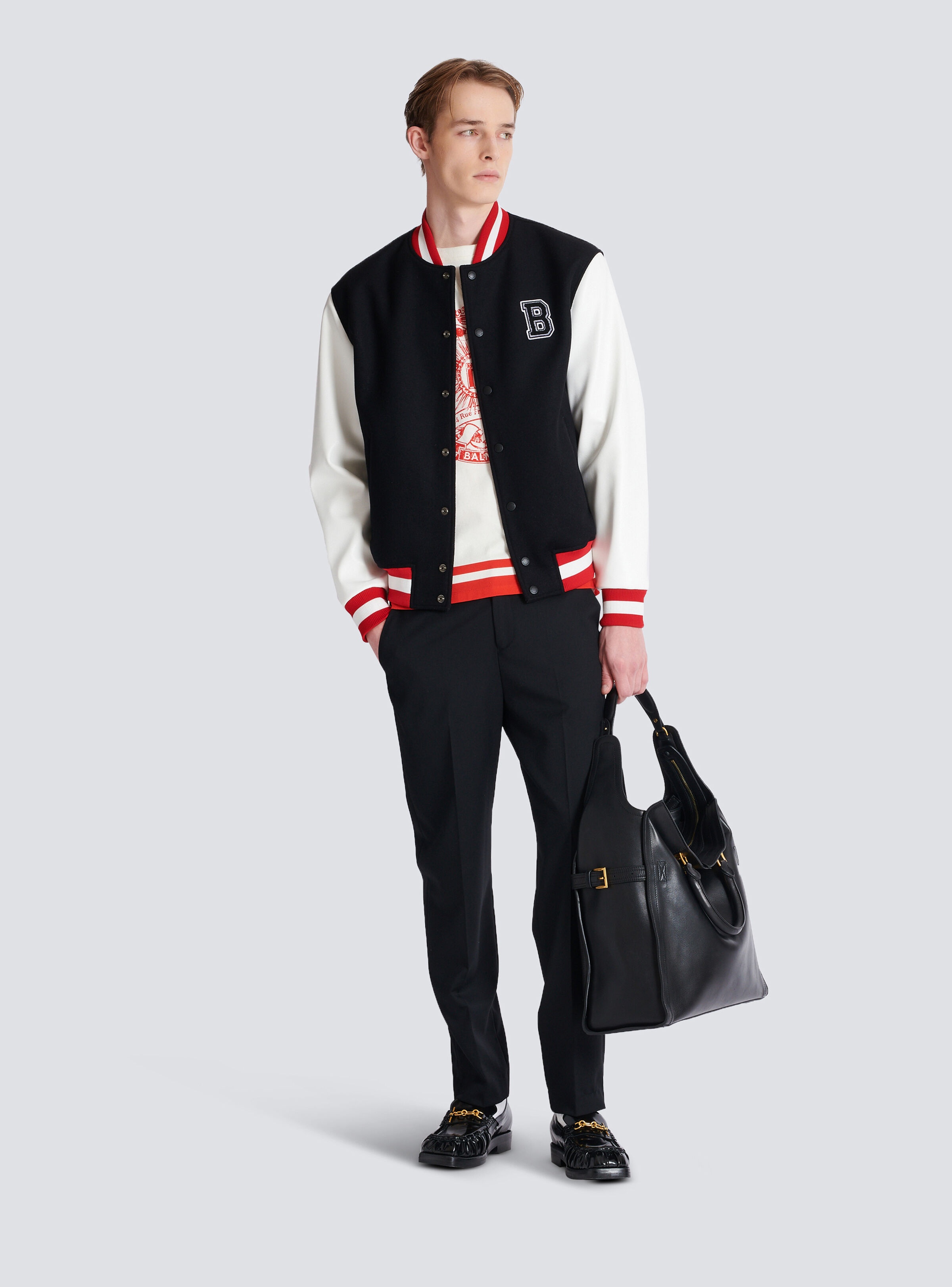 Varsity wool and faux leather jacket - 2