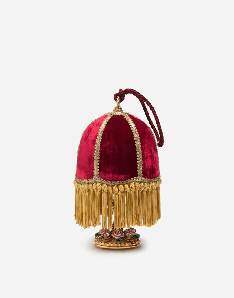 Velvet and brass lampshade handbag 3