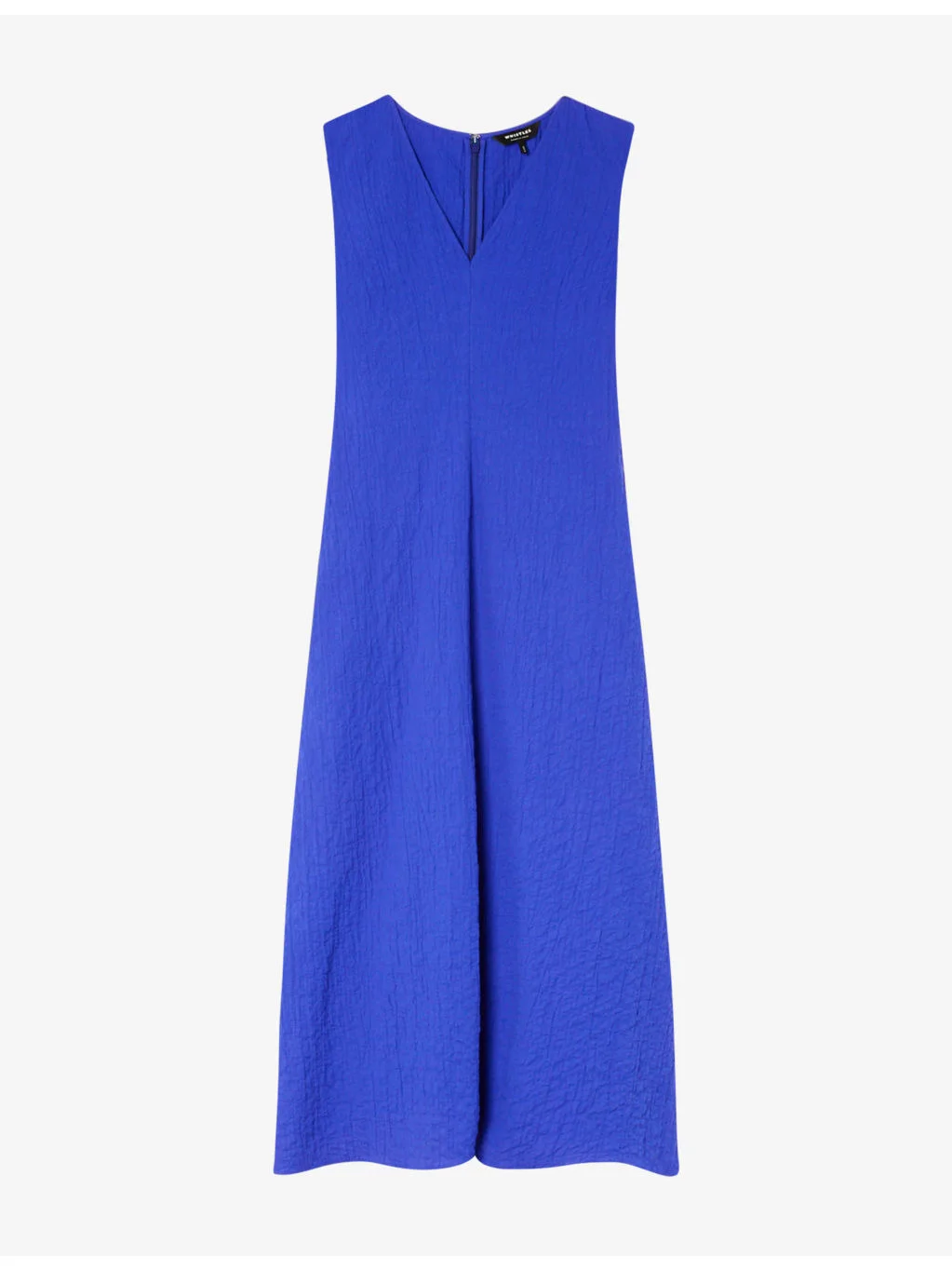 Textured V-Neck Stretch-Cotton Midi Dress - 1