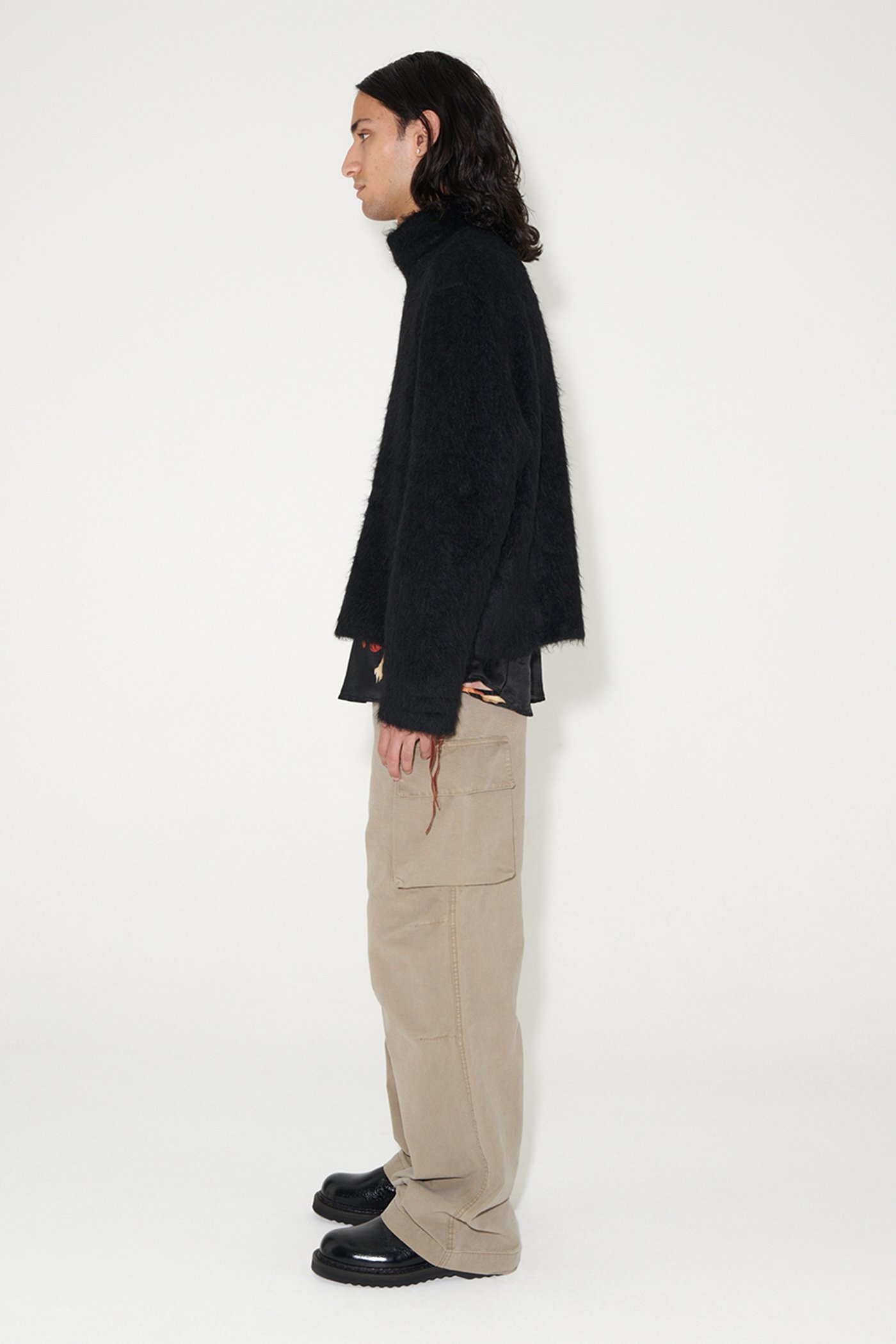 Shrunken Fullzip Polo Black Alpaca - 6