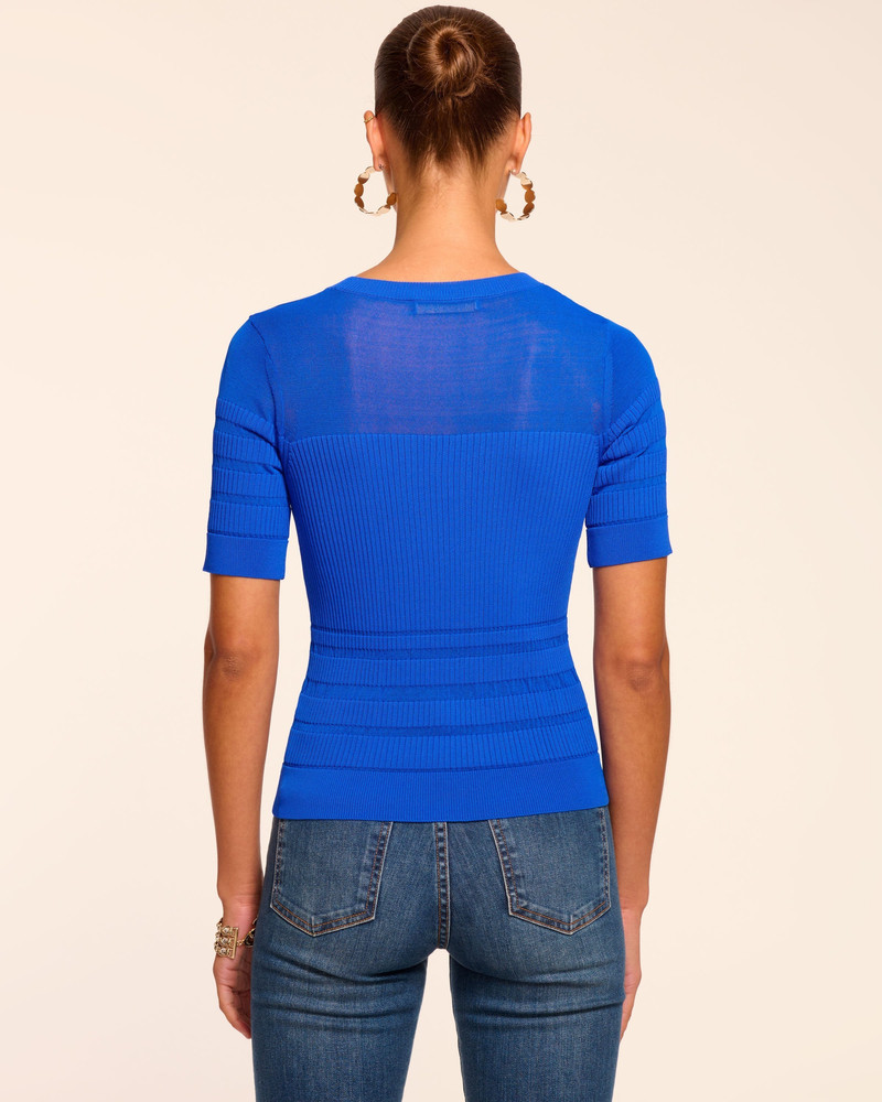 Torin Sheer Panel Short Sleeve Sweater 3