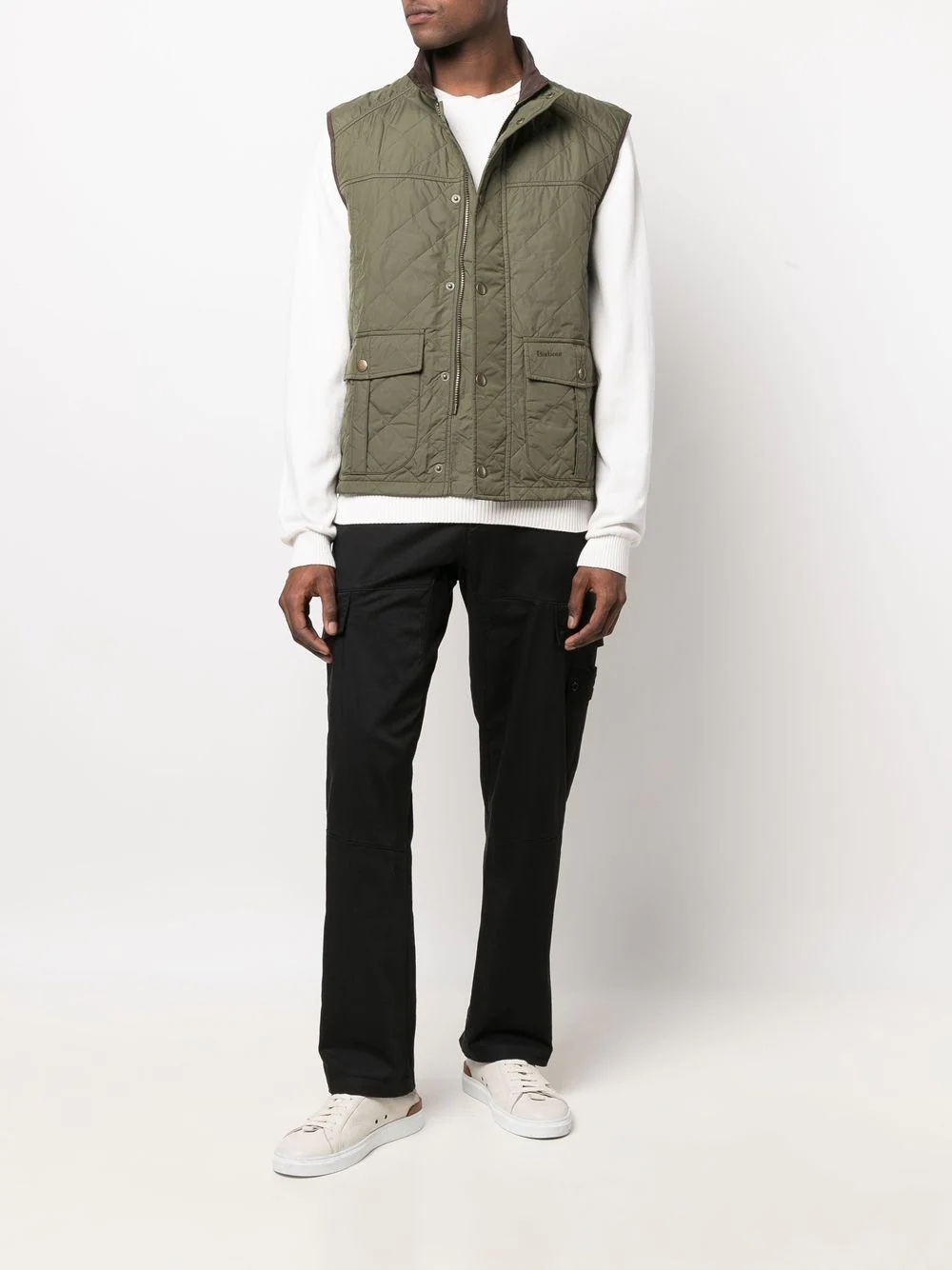 quilted funnel neck gilet - 2