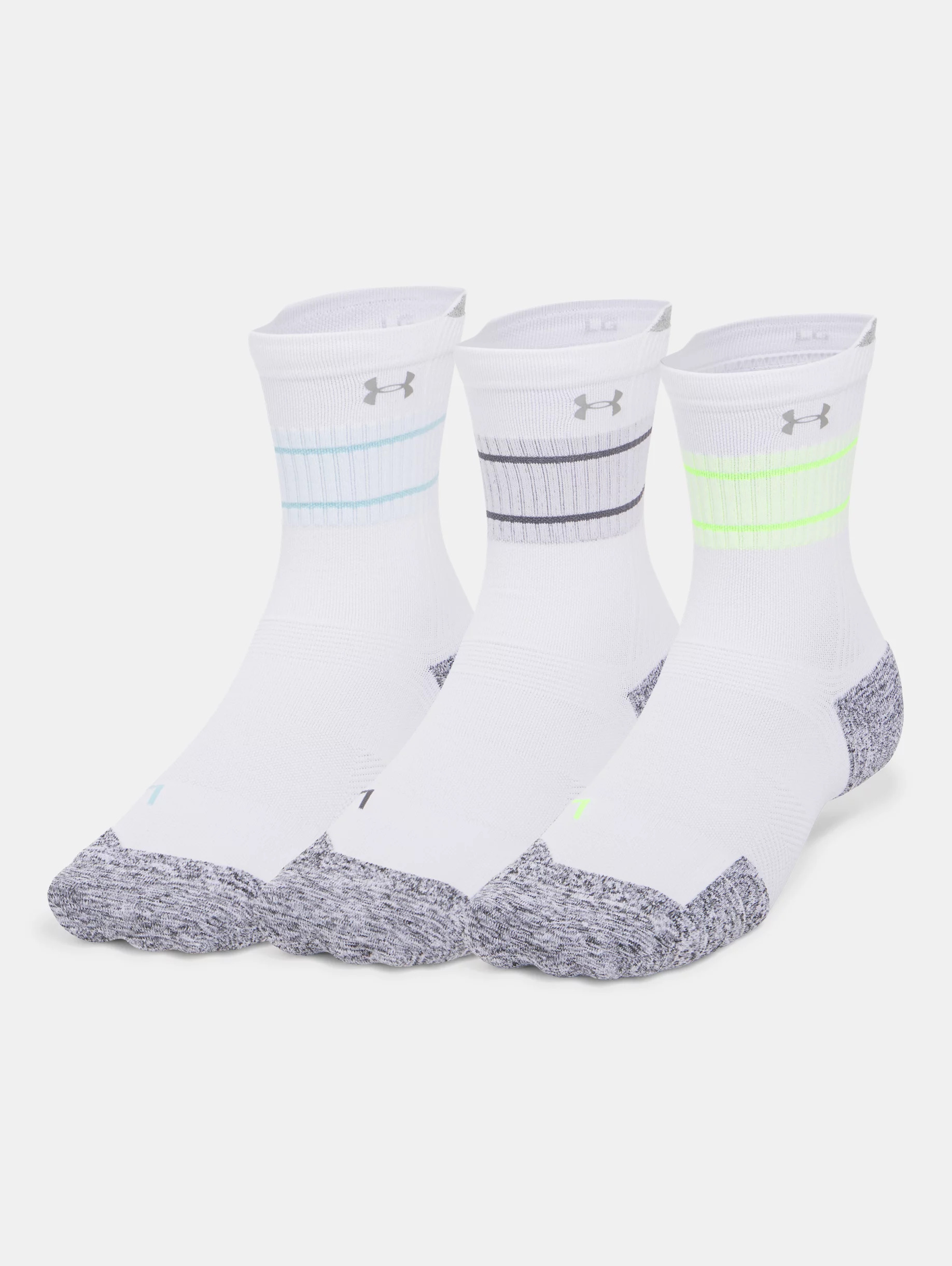 Unisex UA ArmourDry® Run Cushion 3-Pack Mid-Crew Socks - 3