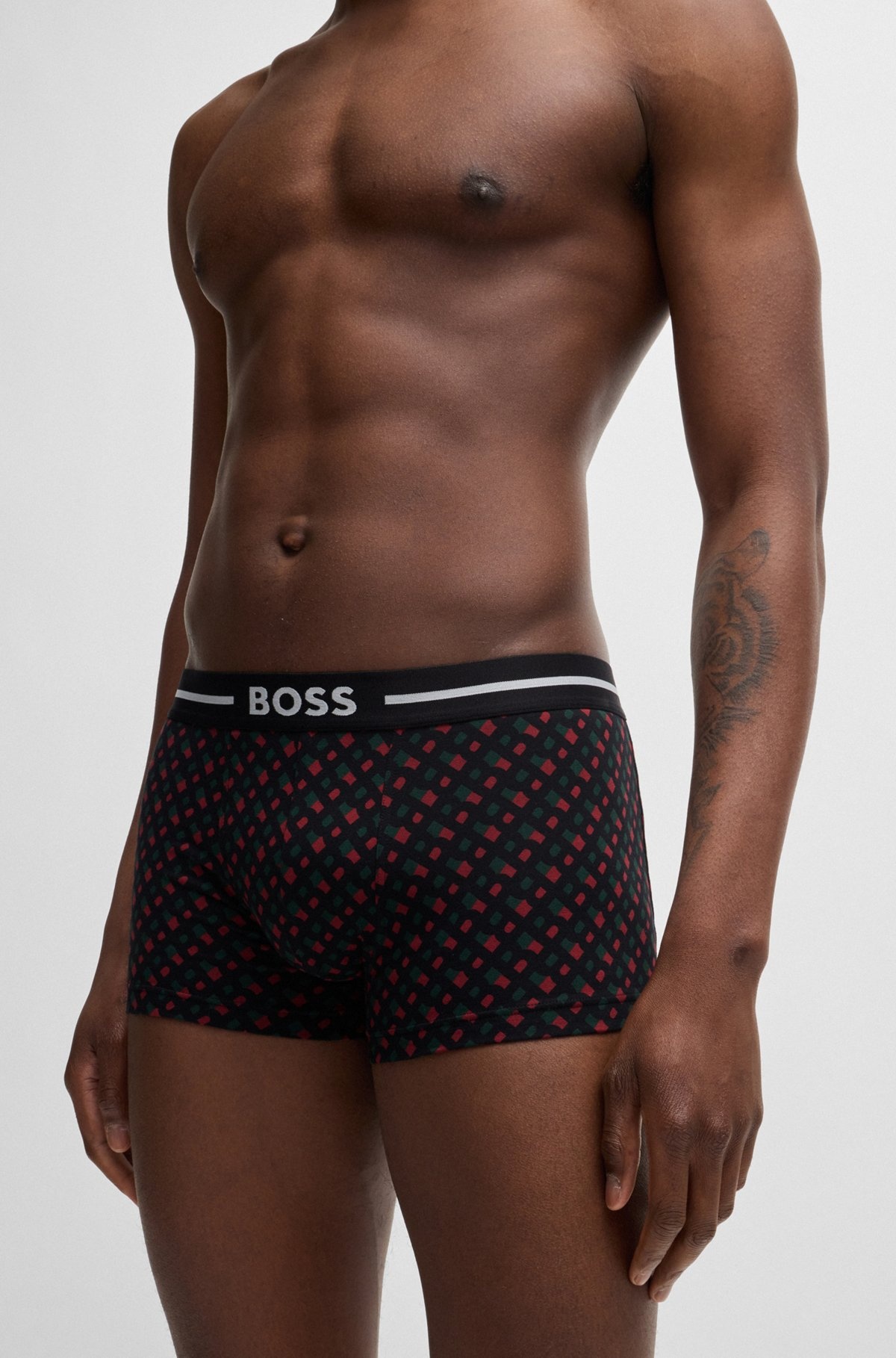 THREE-PACK OF STRETCH-COTTON TRUNKS WITH LOGO WAISTBANDS - 4