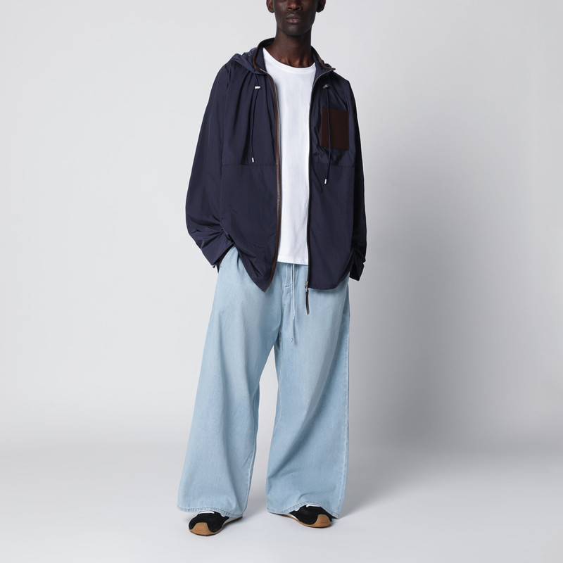 Loewe Navy technical micro-ripstop hooded jacket outlook