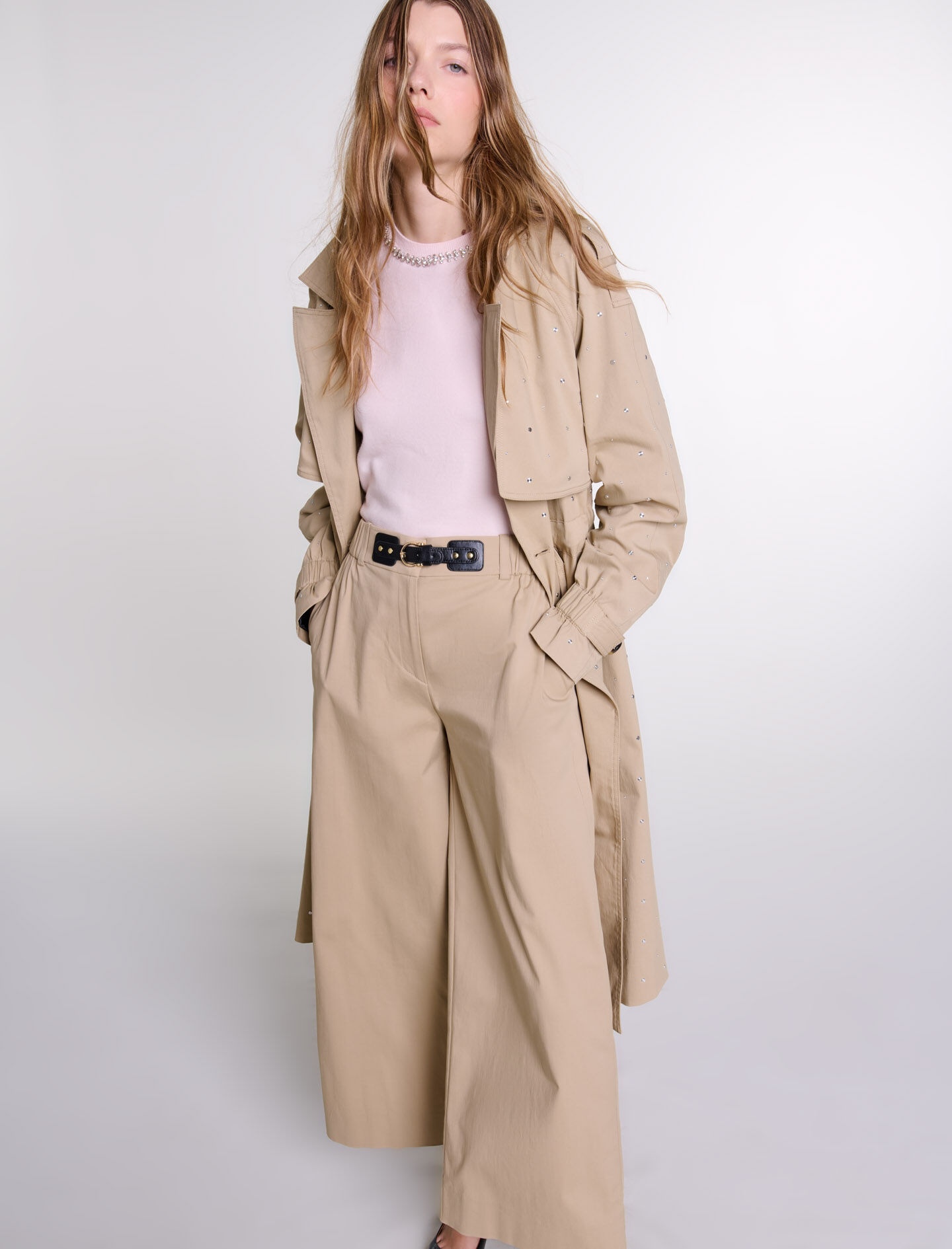 Studded elastic waist trench coat - 5