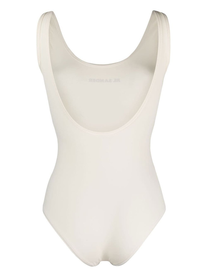 Jil Sander scoop-back logo-print one-piece outlook