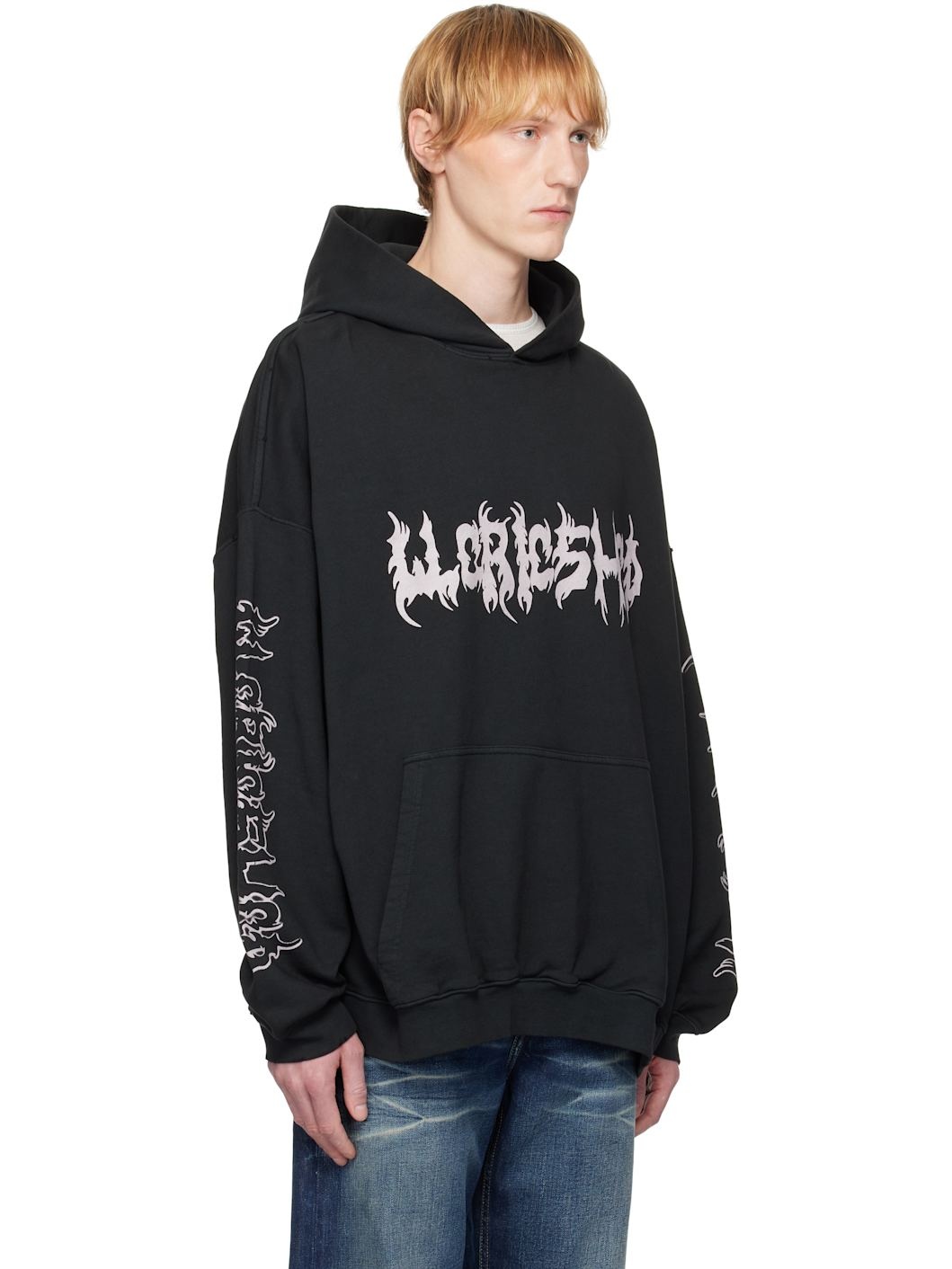 Black Faithless Oversized Hoodie - 2