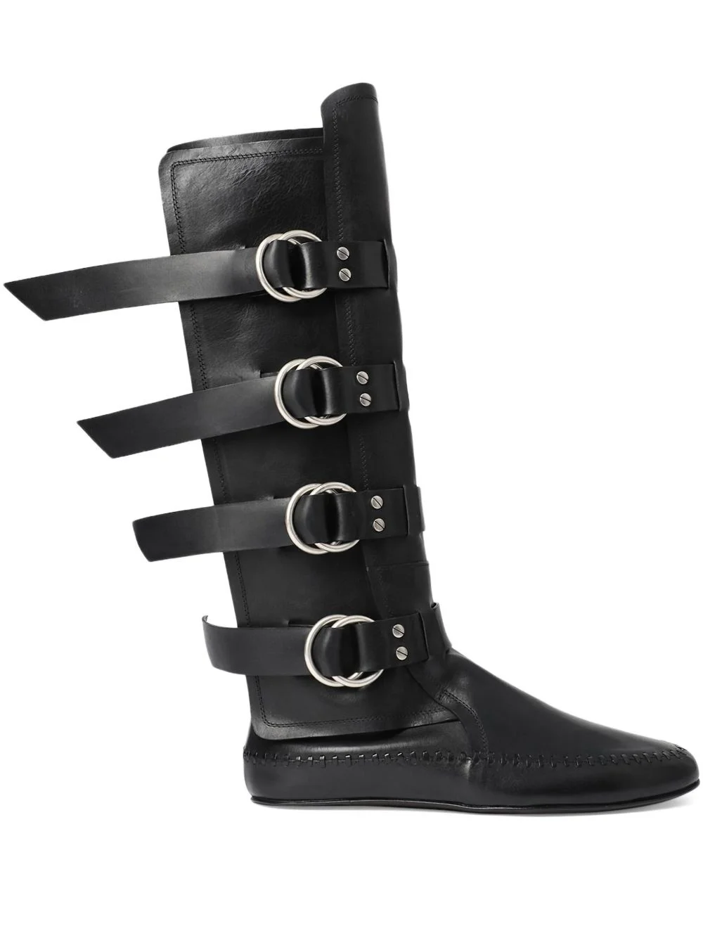 Siver biker knee-high boots - 1