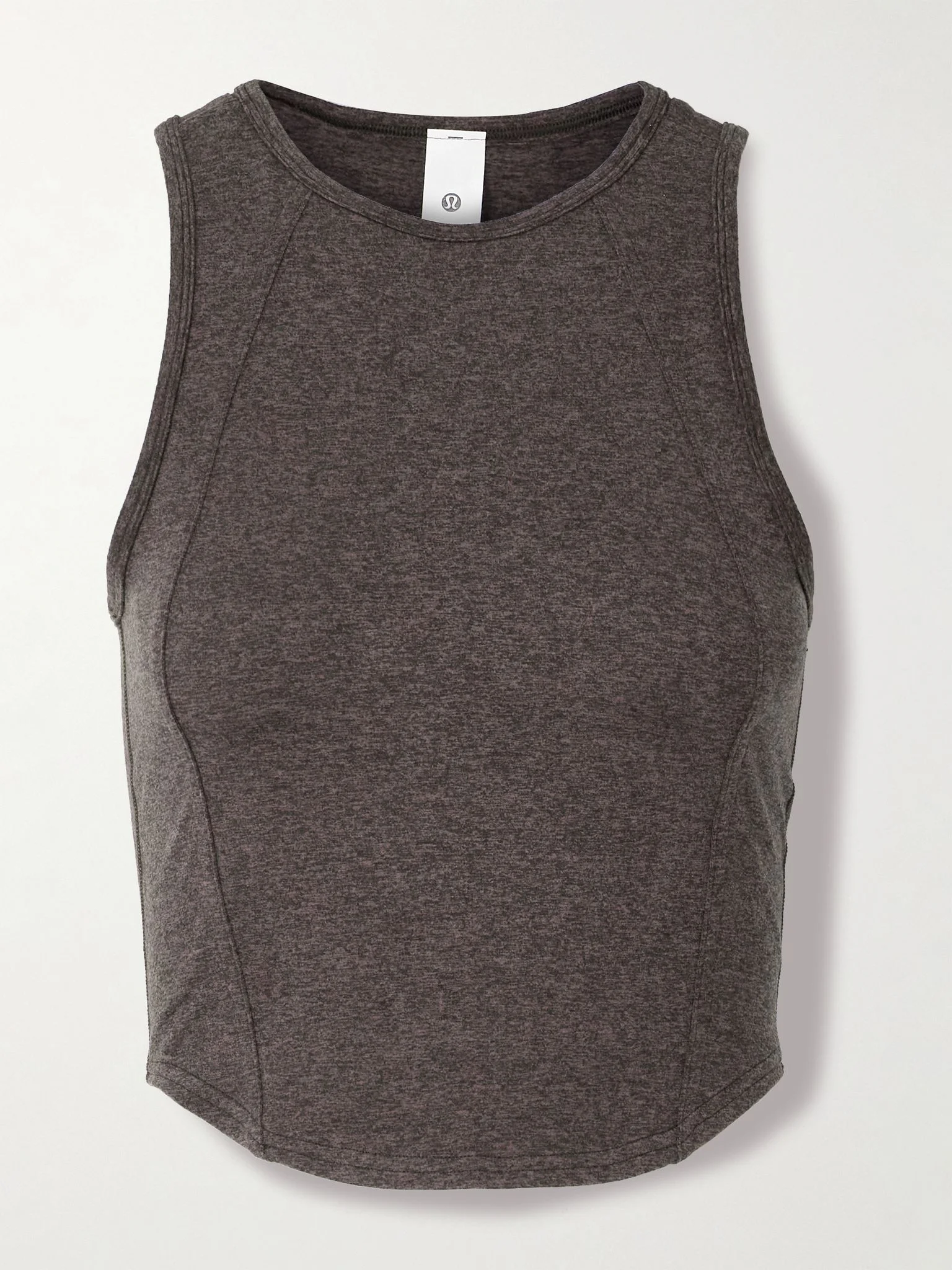 Softy Suedey Crewneck Cropped Tank Top Dark brown - 1